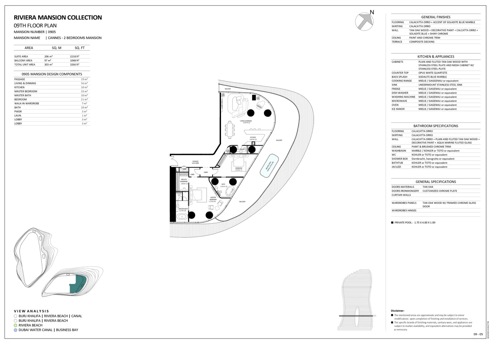 Floor plan for Unit 0905