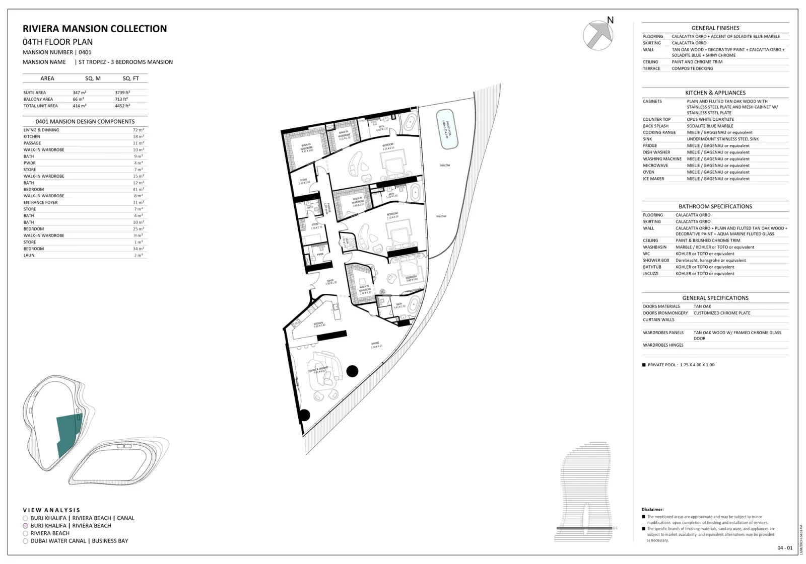 Floor plan for Unit 0401