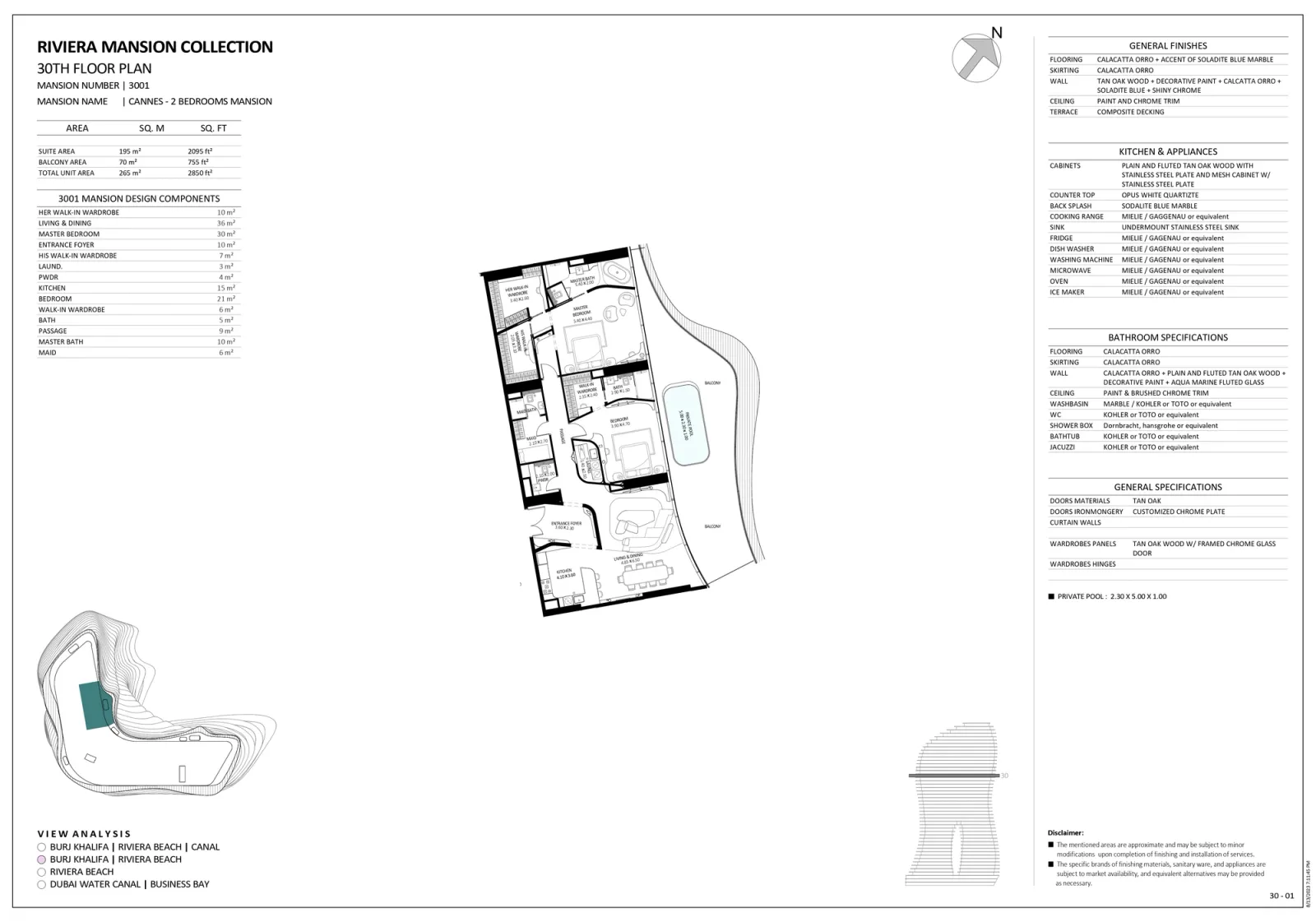 Floor plan for Unit 3001