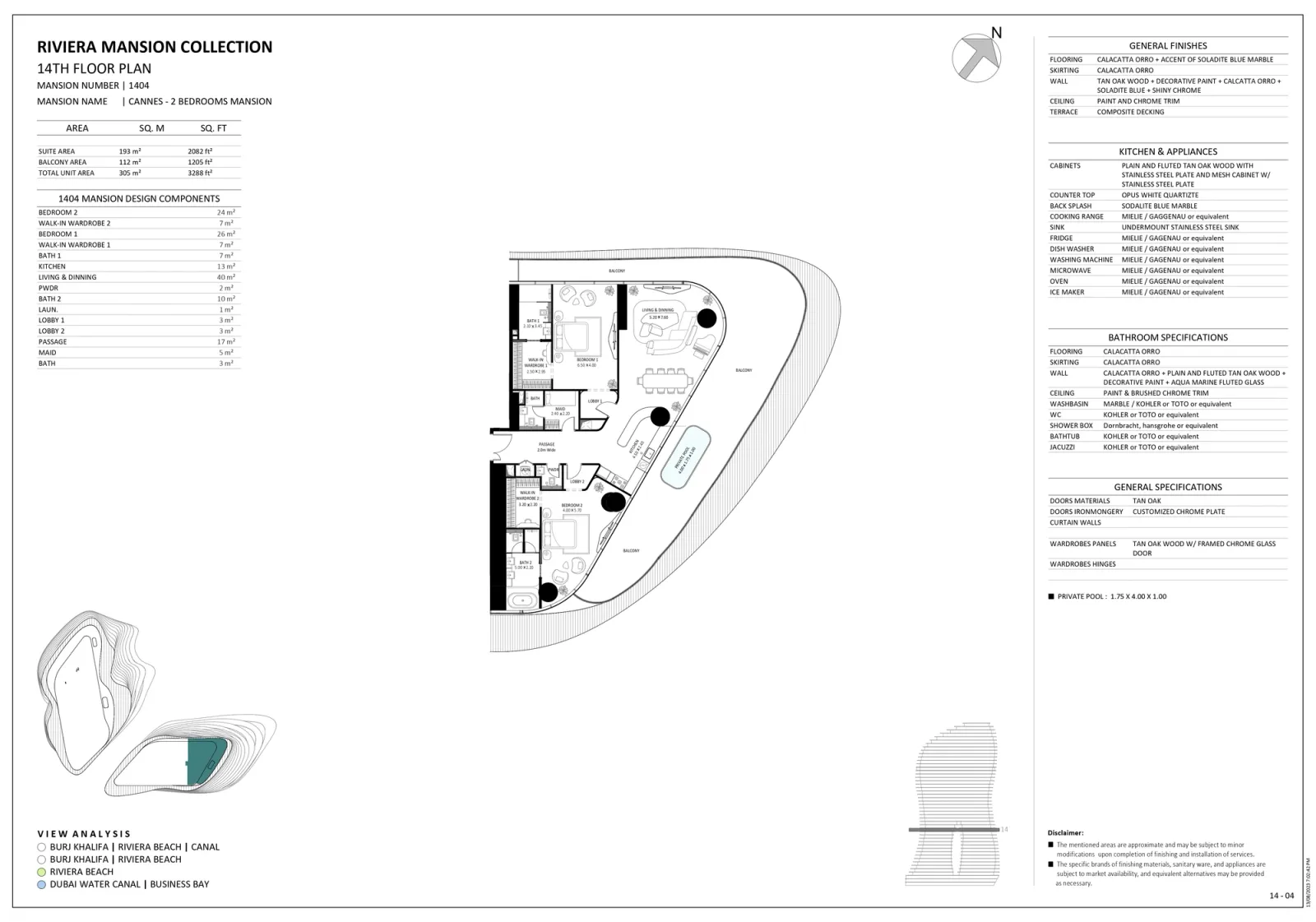 Floor plan for Unit 1404
