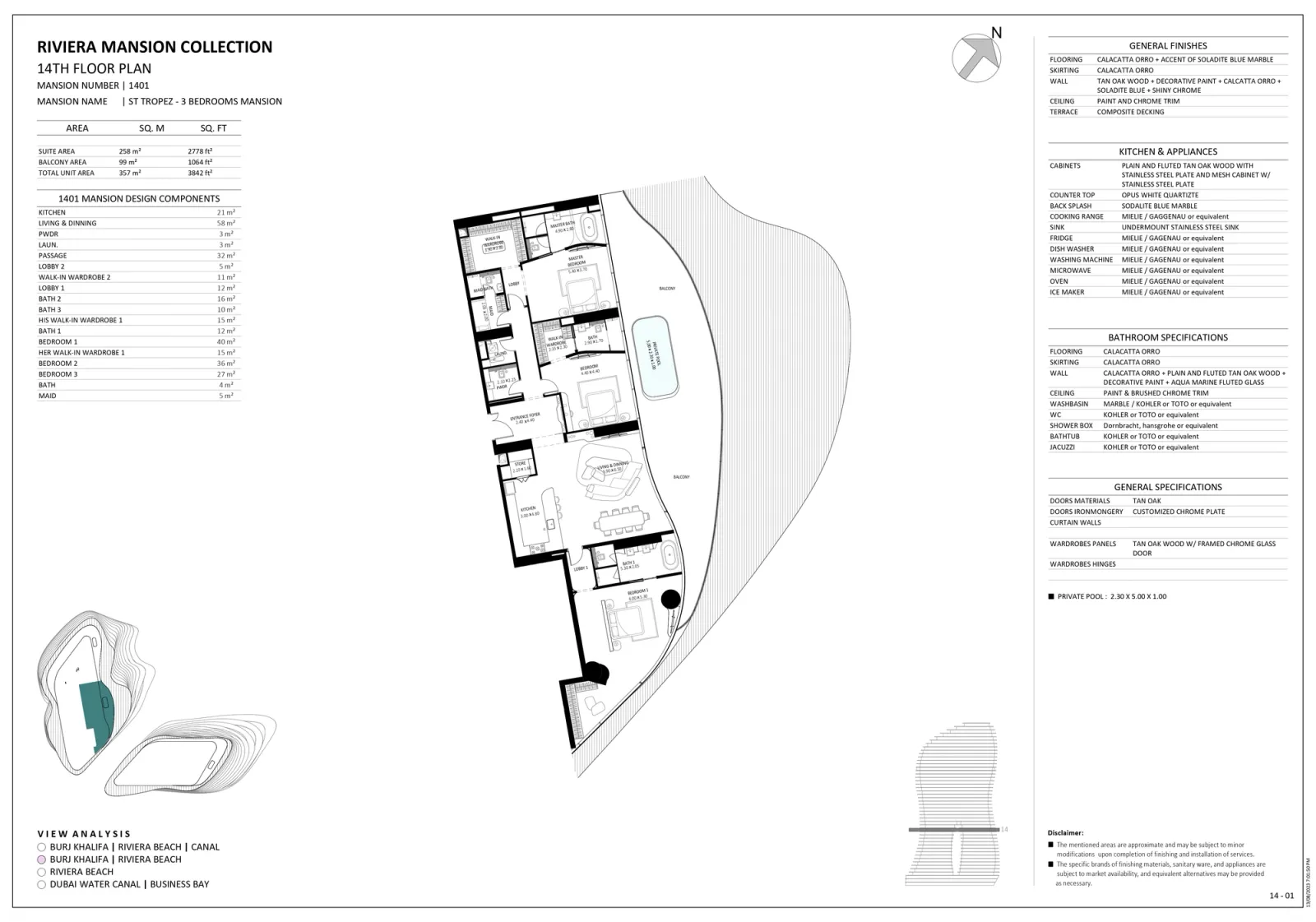 Floor plan for Unit 1401