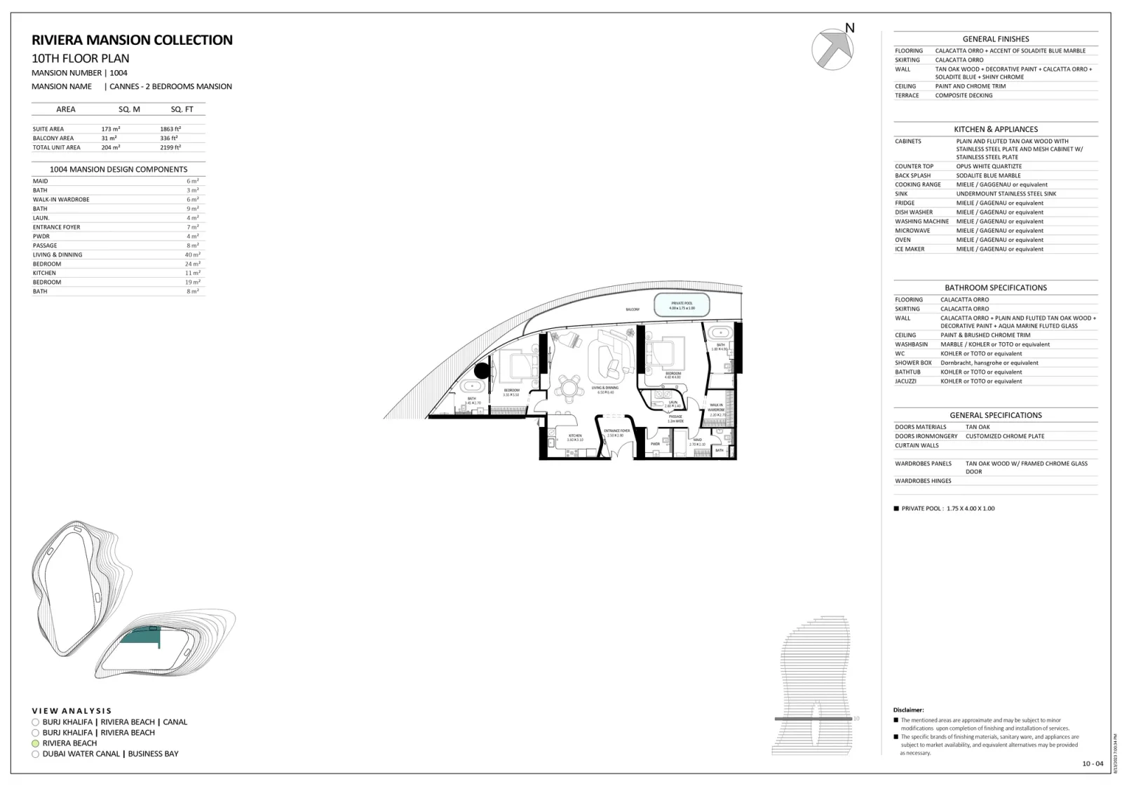 Floor plan for Unit 1004