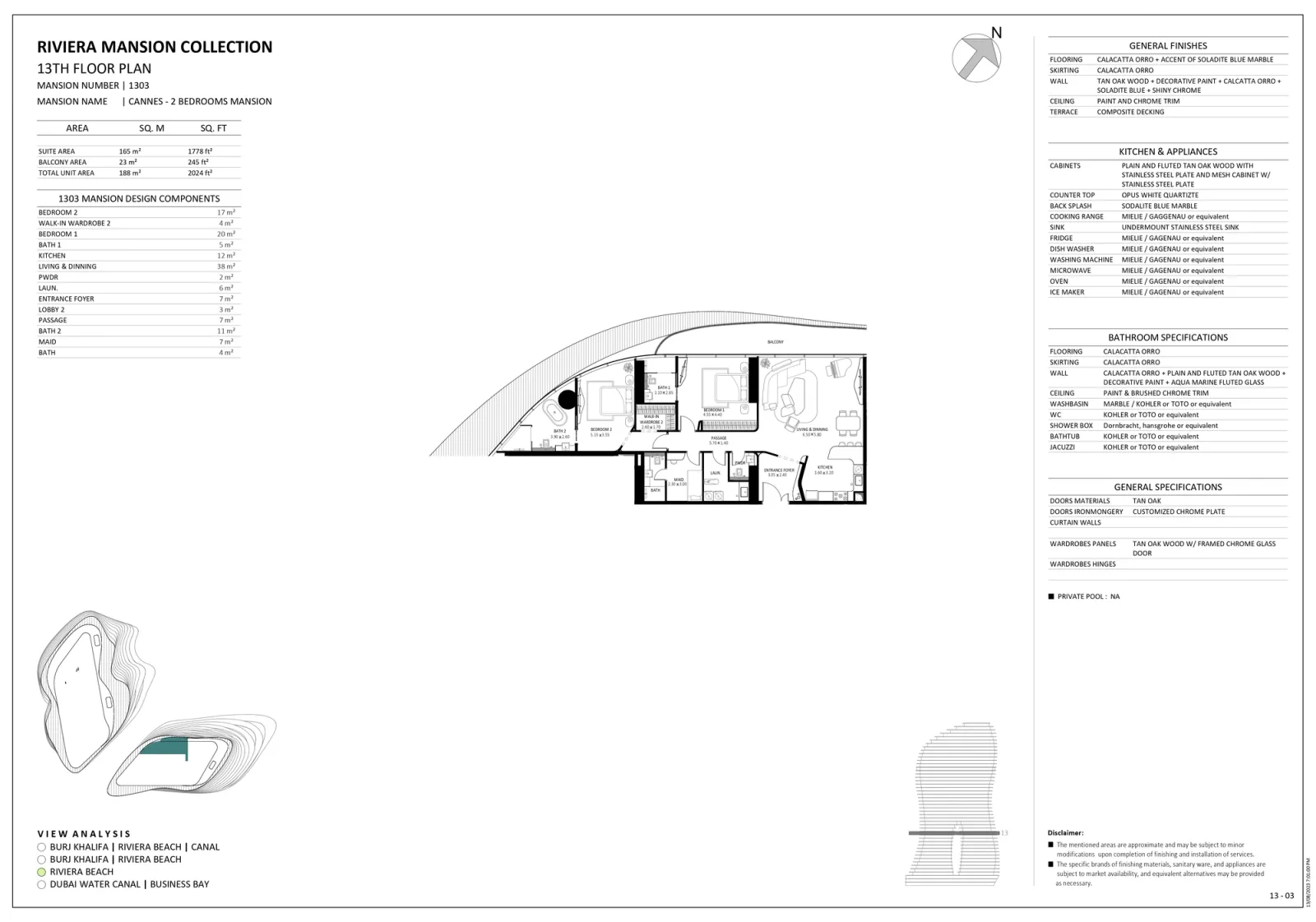 Floor plan for Unit 1303