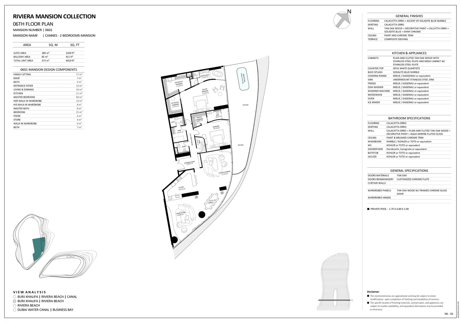 Floor plan for Unit 0601