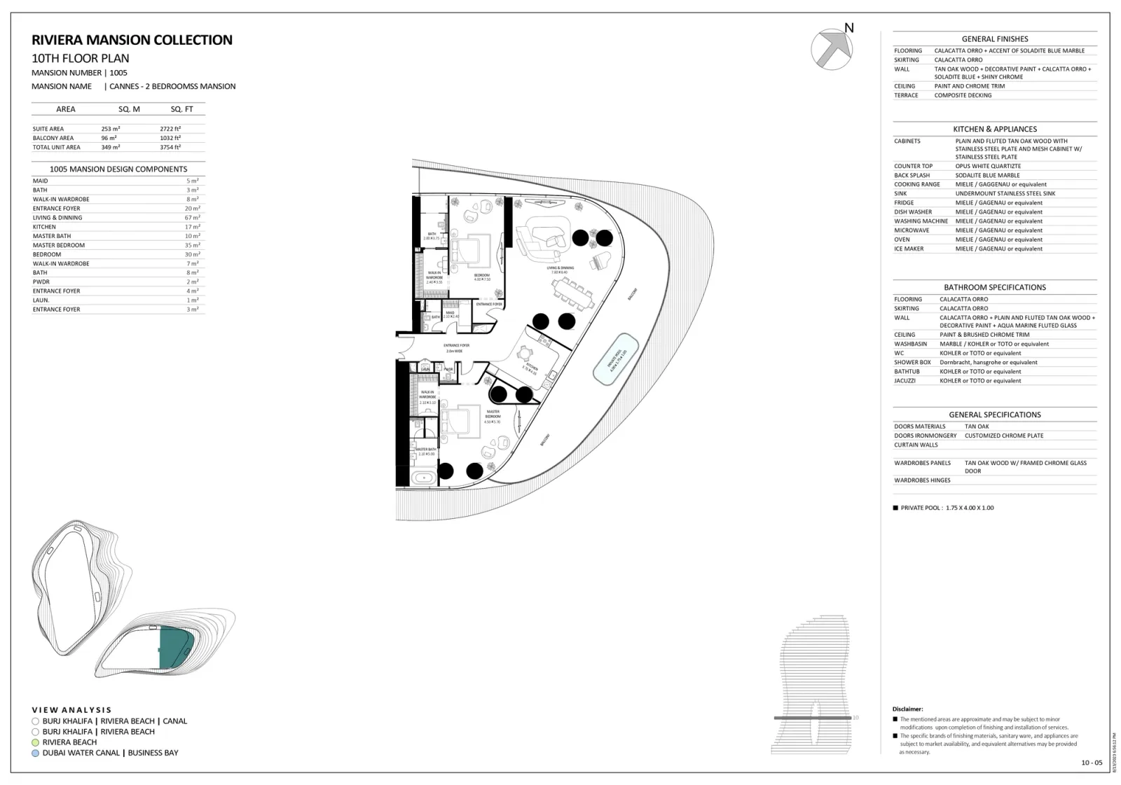 Floor plan for Unit 1005