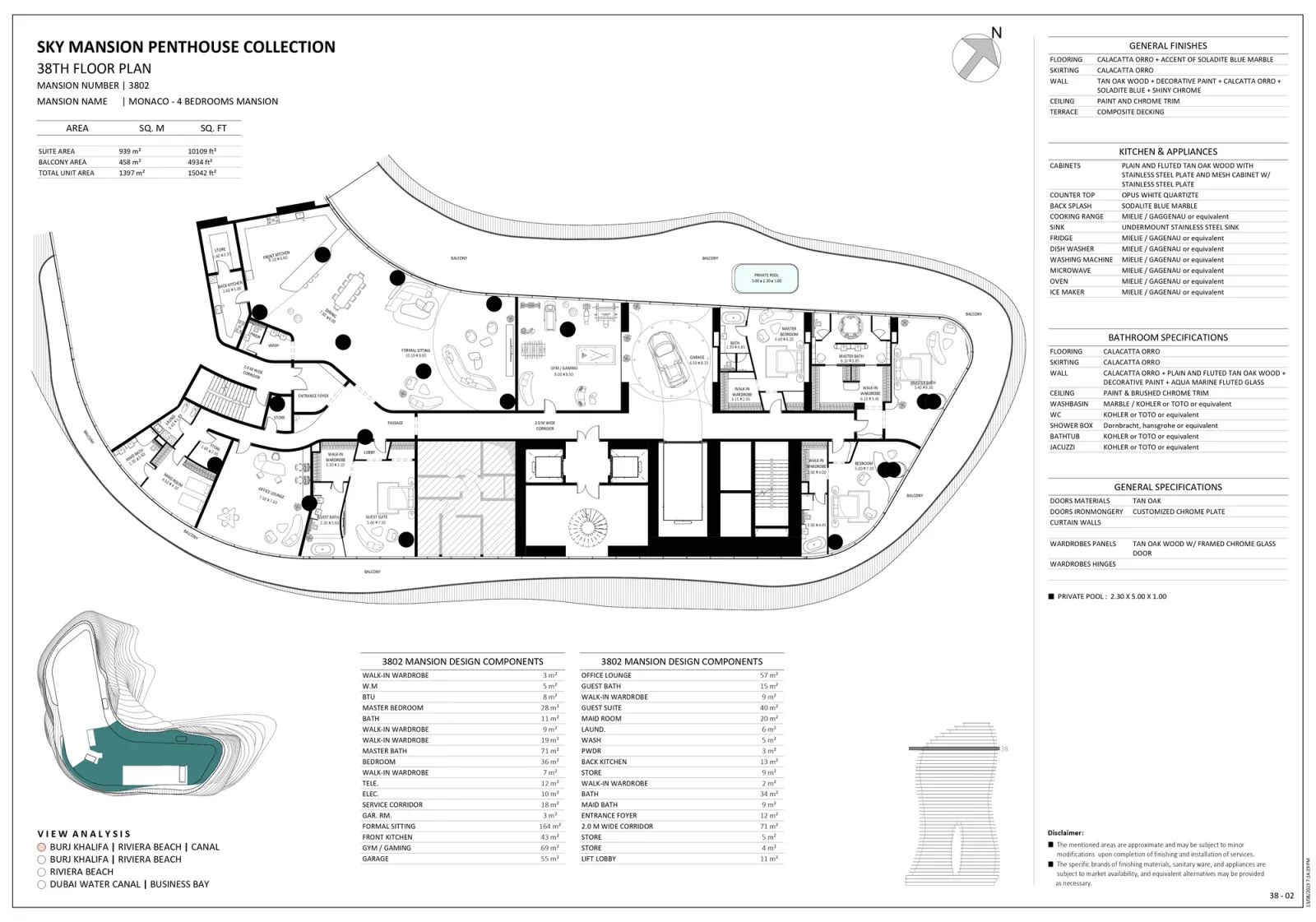 Floor plan for Unit 3802
