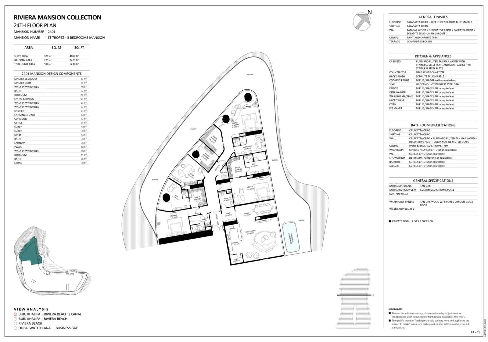 Floor plan for Unit 2401