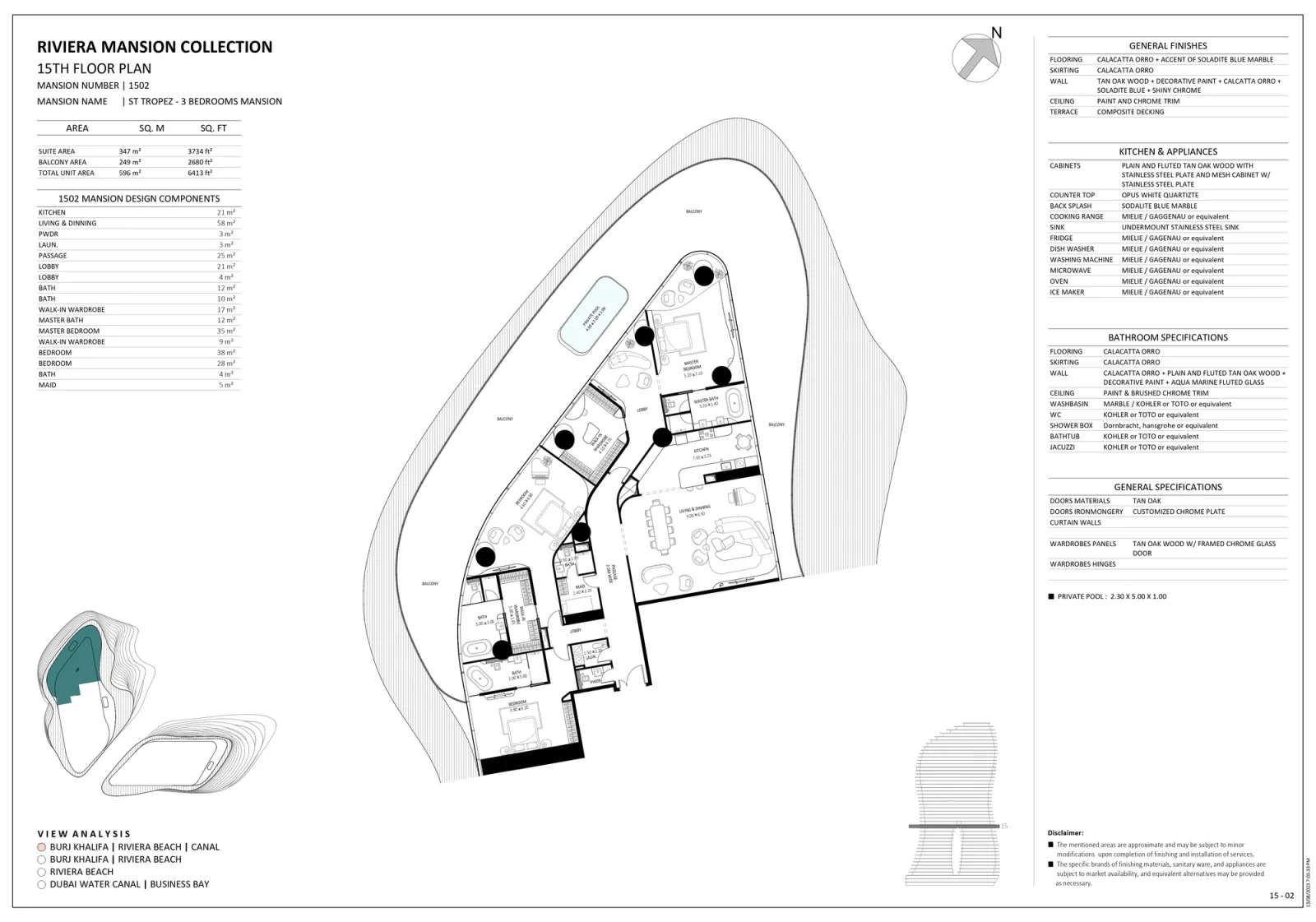 Floor plan for Unit 1502