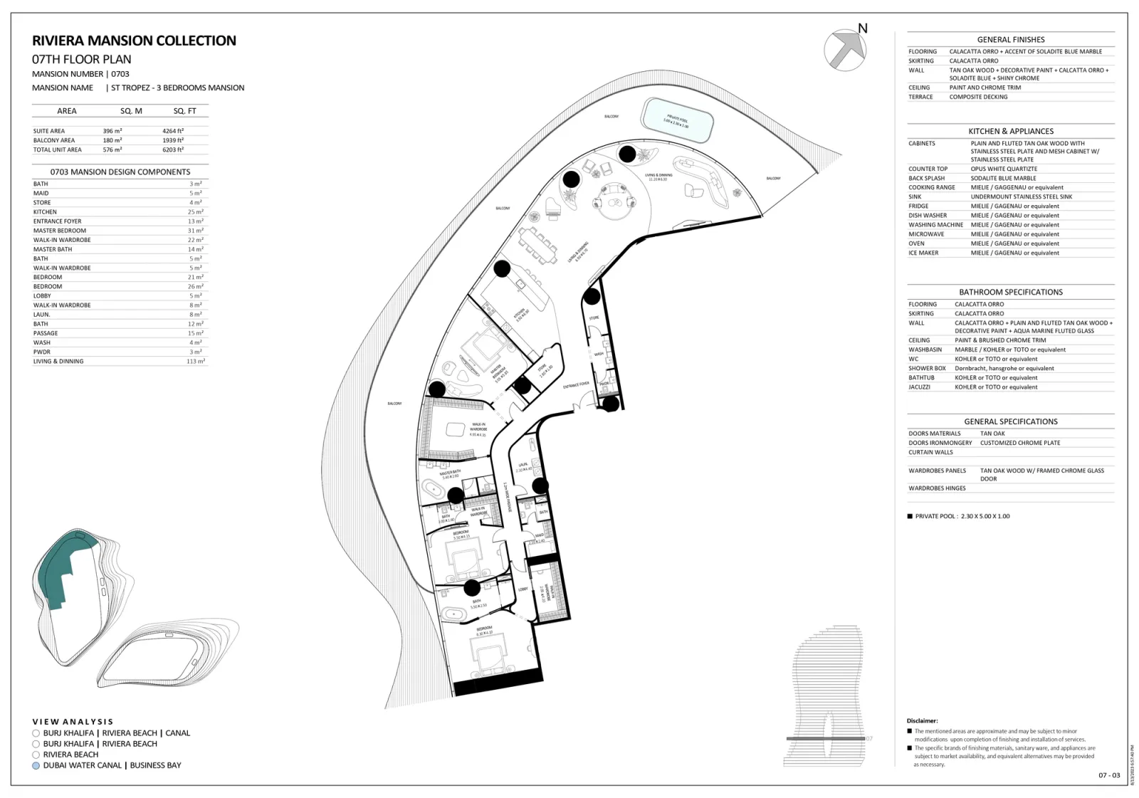 Floor plan for Unit 0703