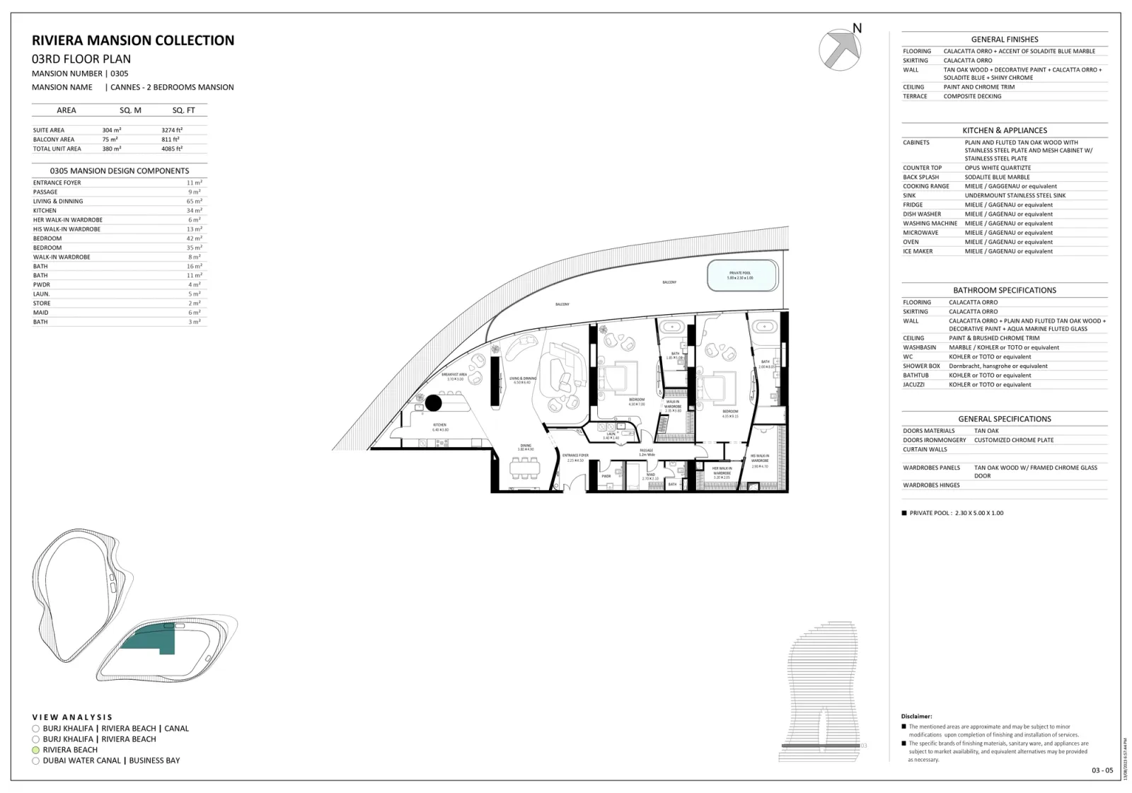 Floor plan for Unit 0305