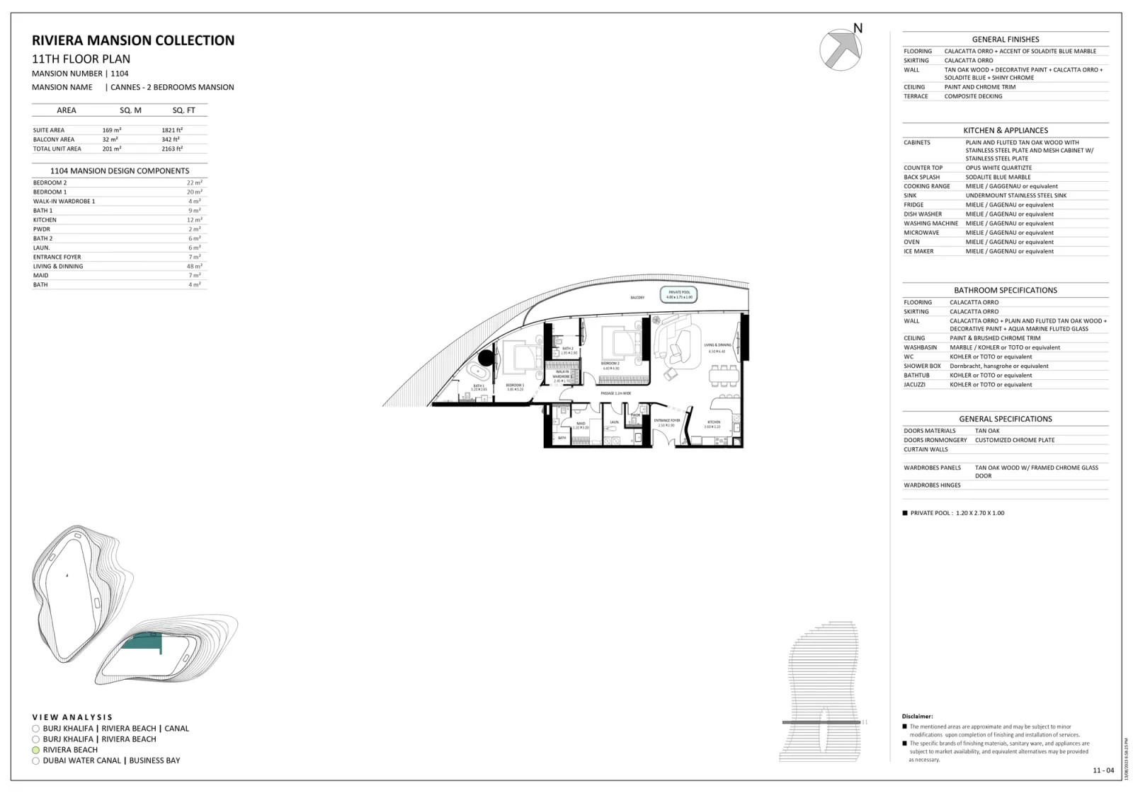 Floor plan for Unit 1104