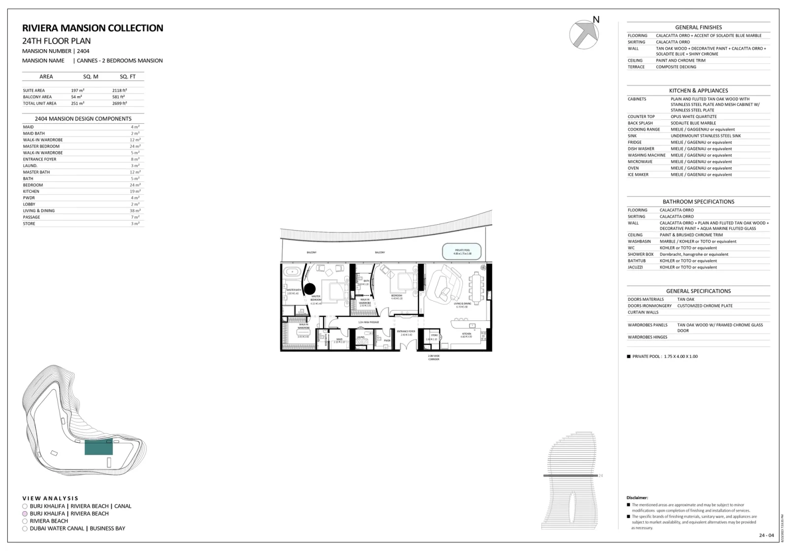 Floor plan for Unit 2404