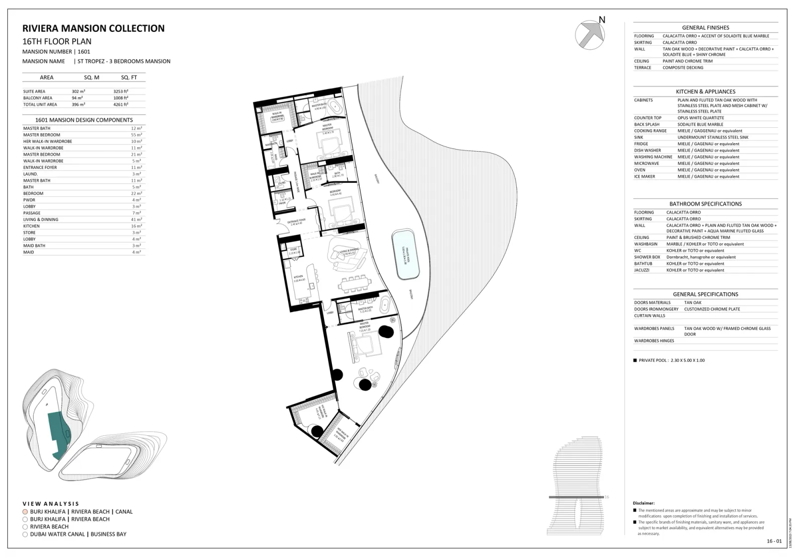 Floor plan for Unit 1601