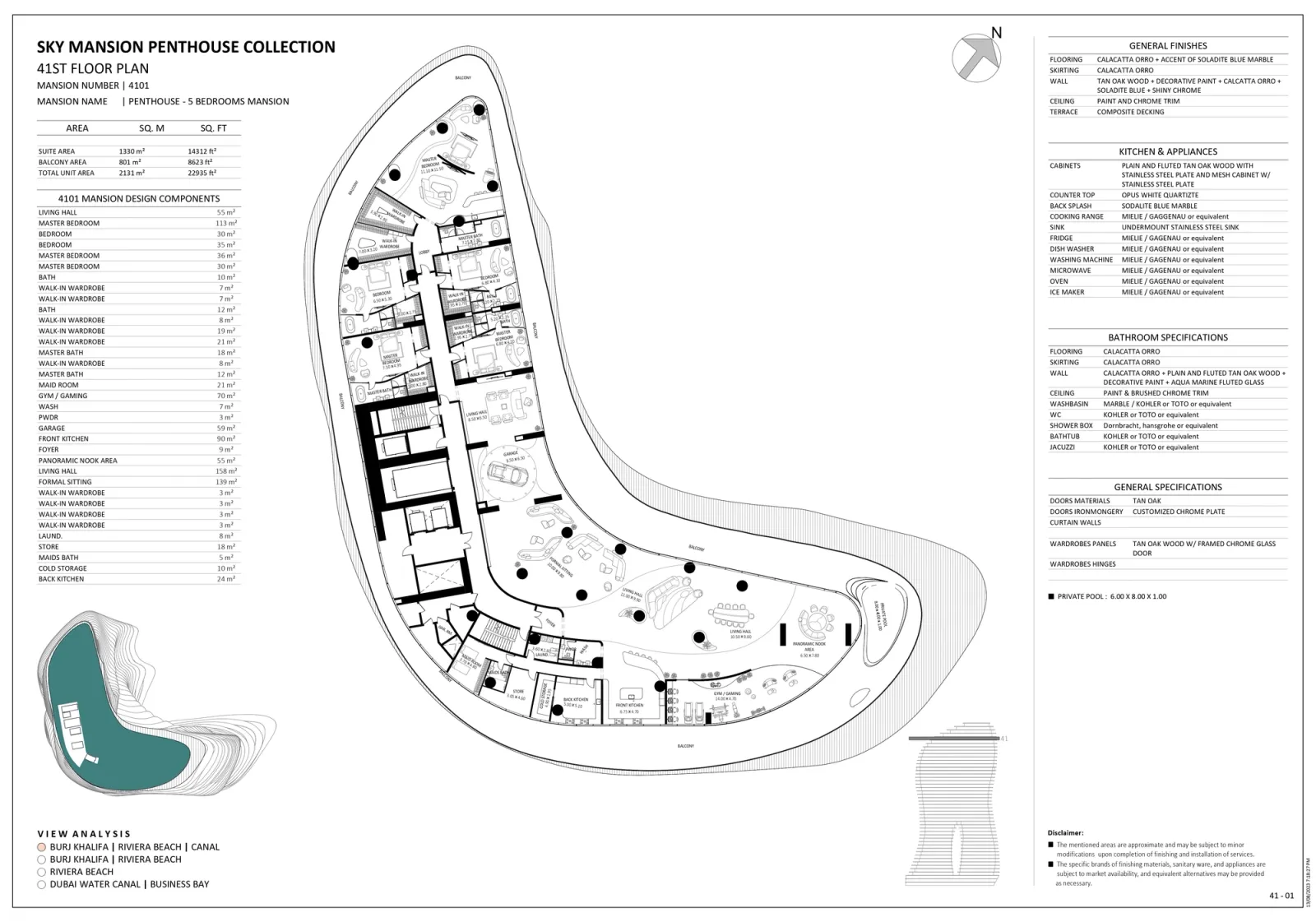 Floor plan for Unit 4101