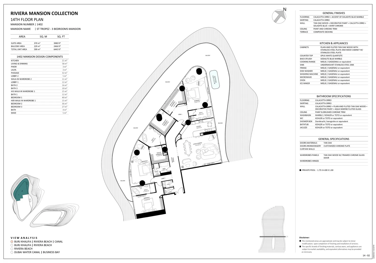 Floor plan for Unit 1402