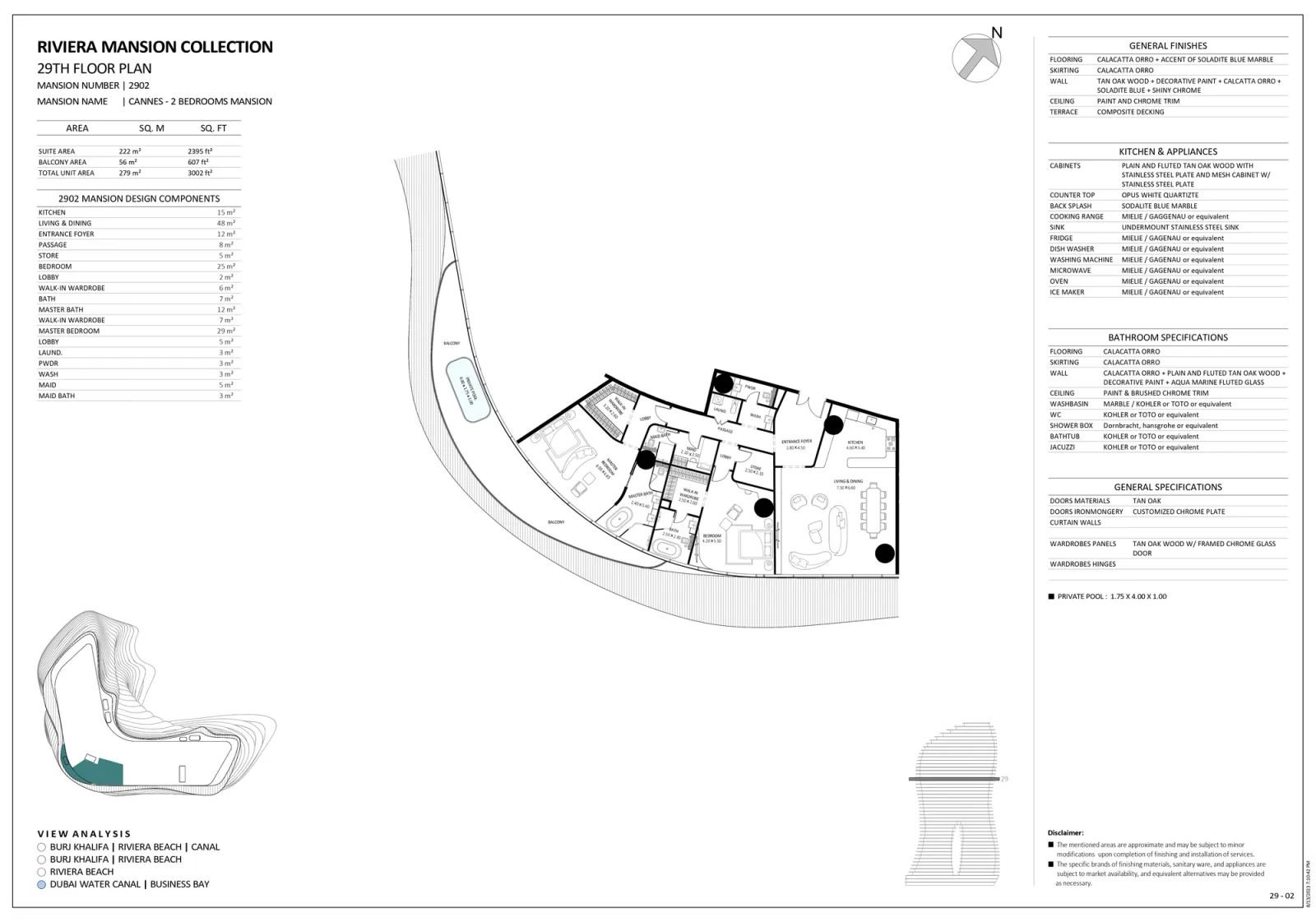 Floor plan for Unit 2902