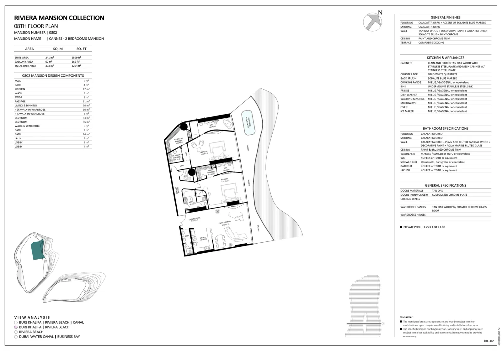 Floor plan for Unit 0802