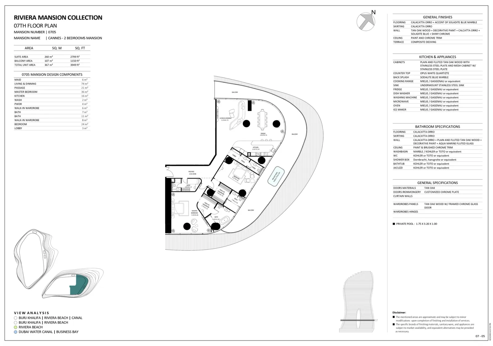 Floor plan for Unit 0705