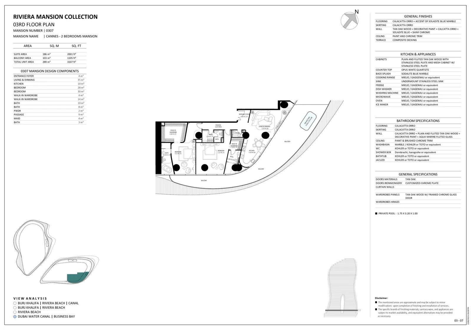 Floor plan for Unit 0307