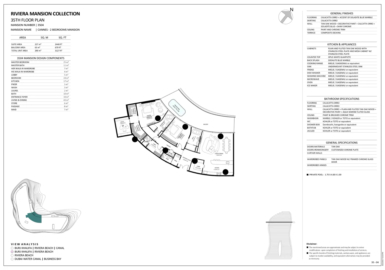 Floor plan for Unit 3504