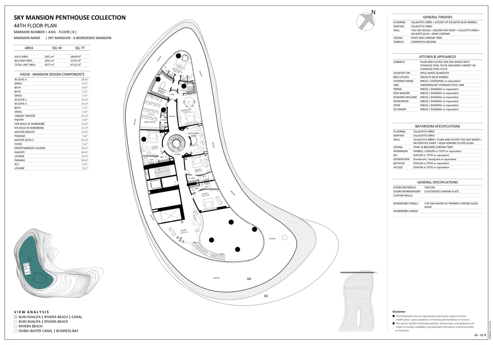 Floor plan for Unit 4301-B
