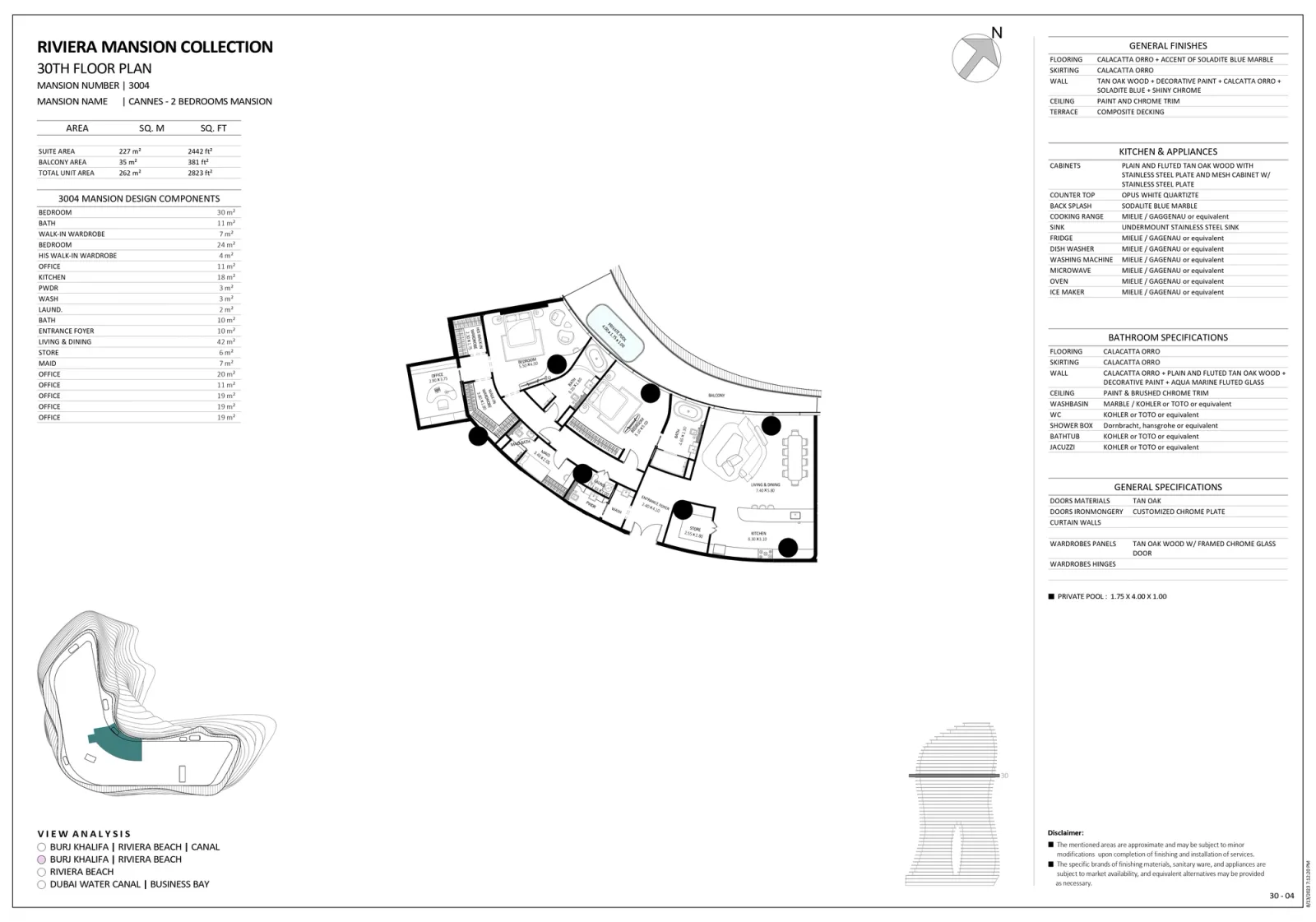 Floor plan for Unit 3004