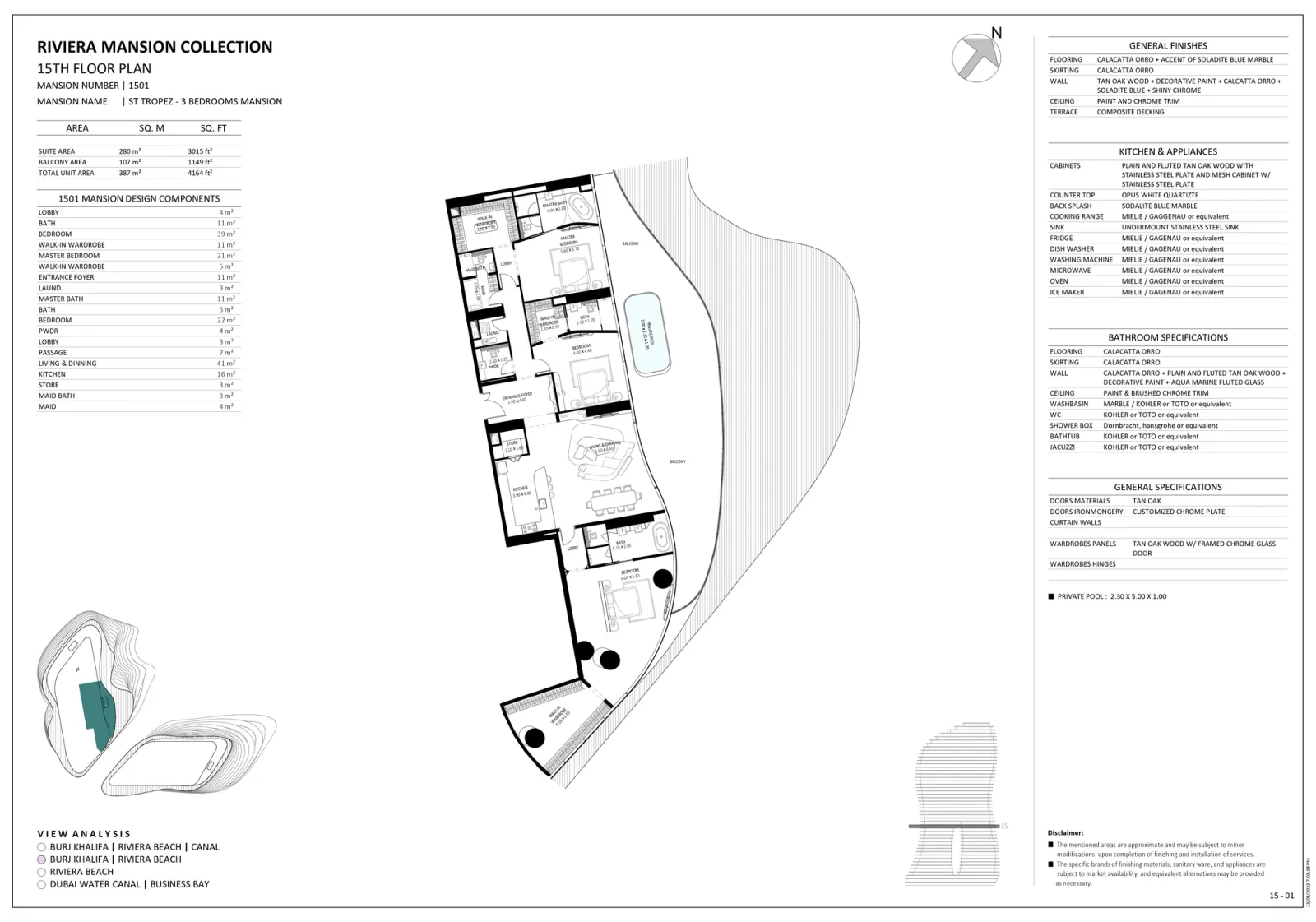 Floor plan for Unit 1501