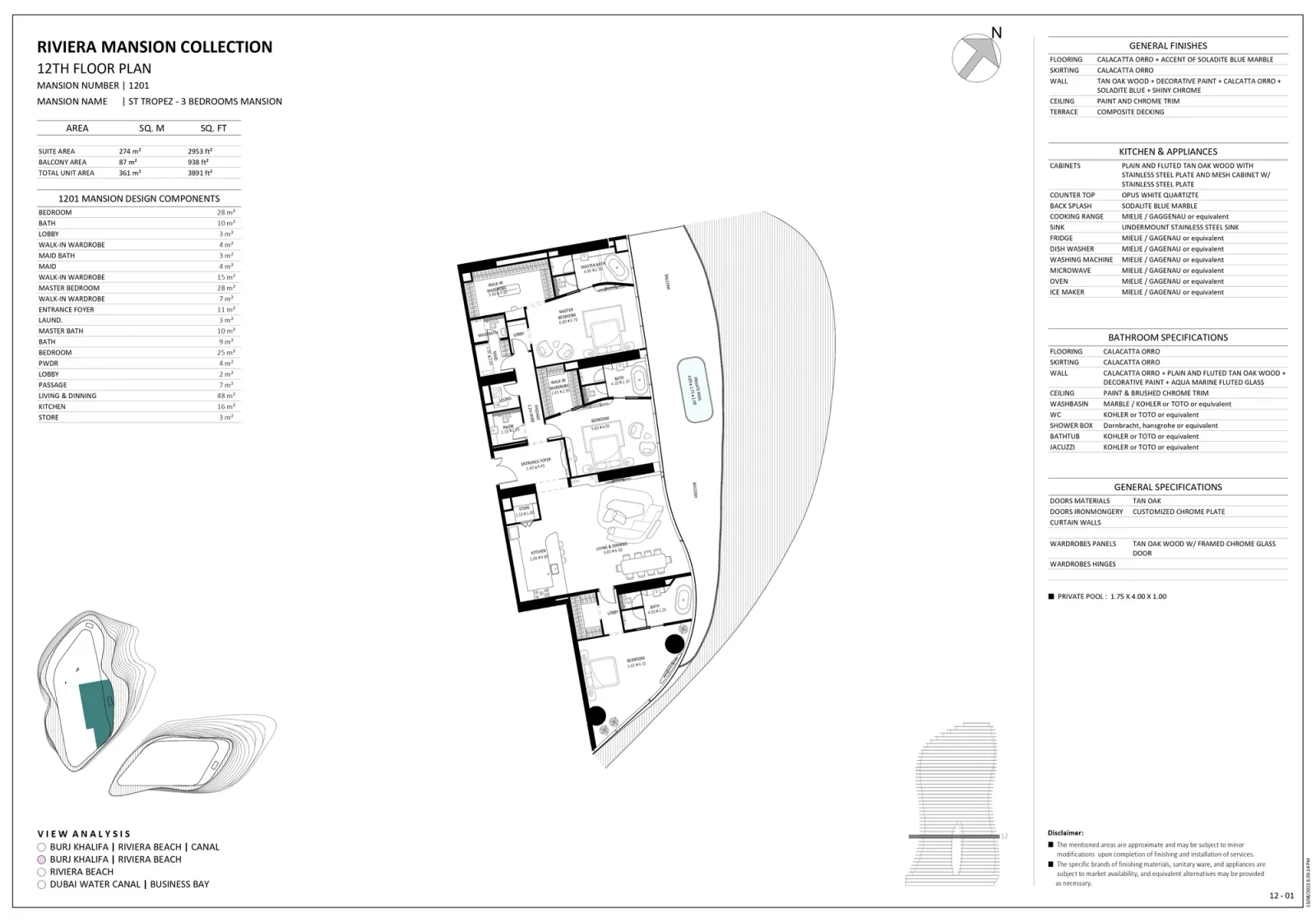Floor plan for Unit 1201