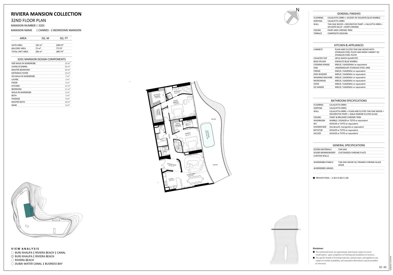 Floor plan for Unit 3201