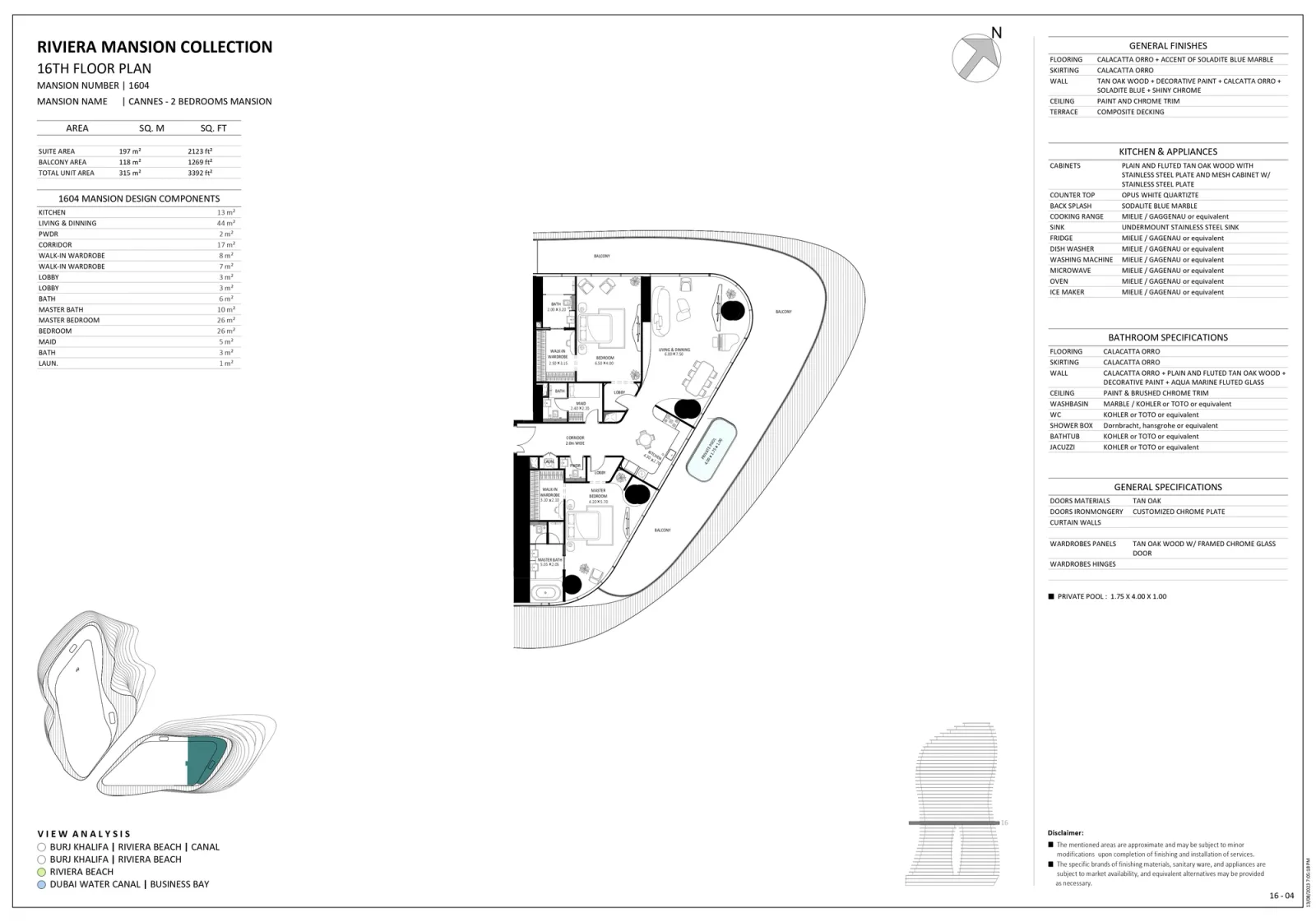 Floor plan for Unit 1604