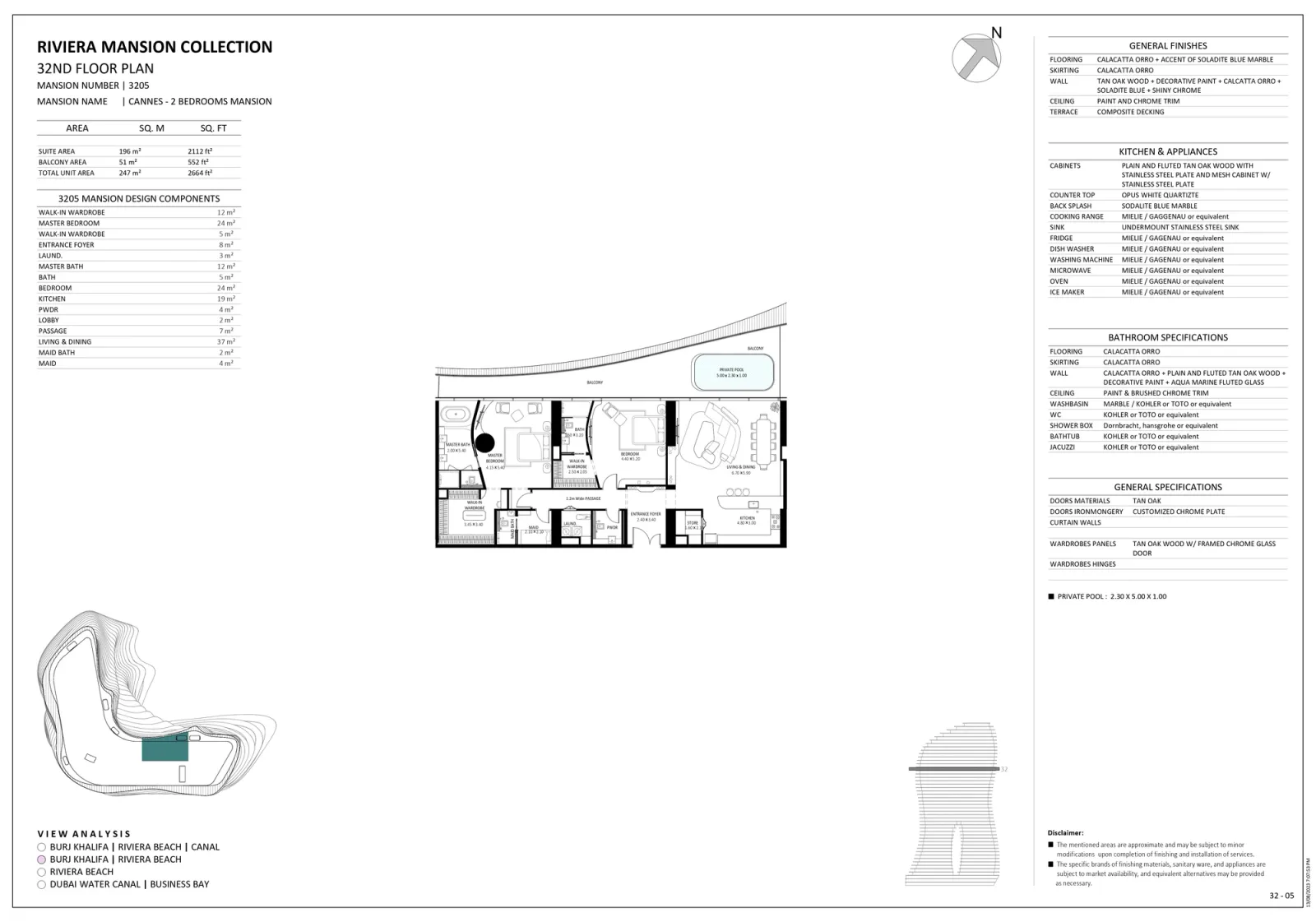 Floor plan for Unit 3205