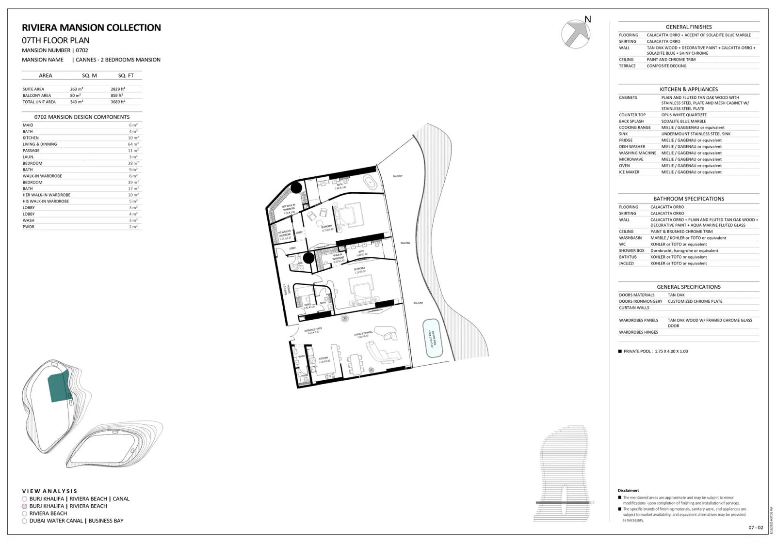 Floor plan for Unit 0702