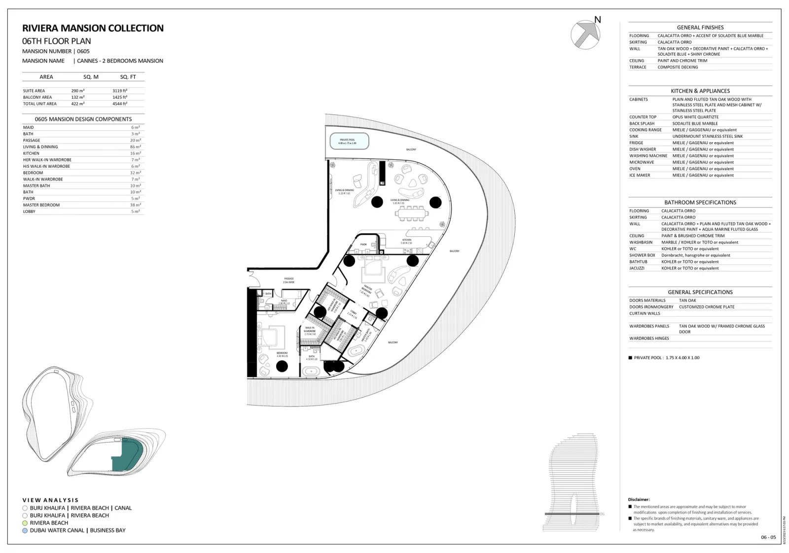 Floor plan for Unit 0605