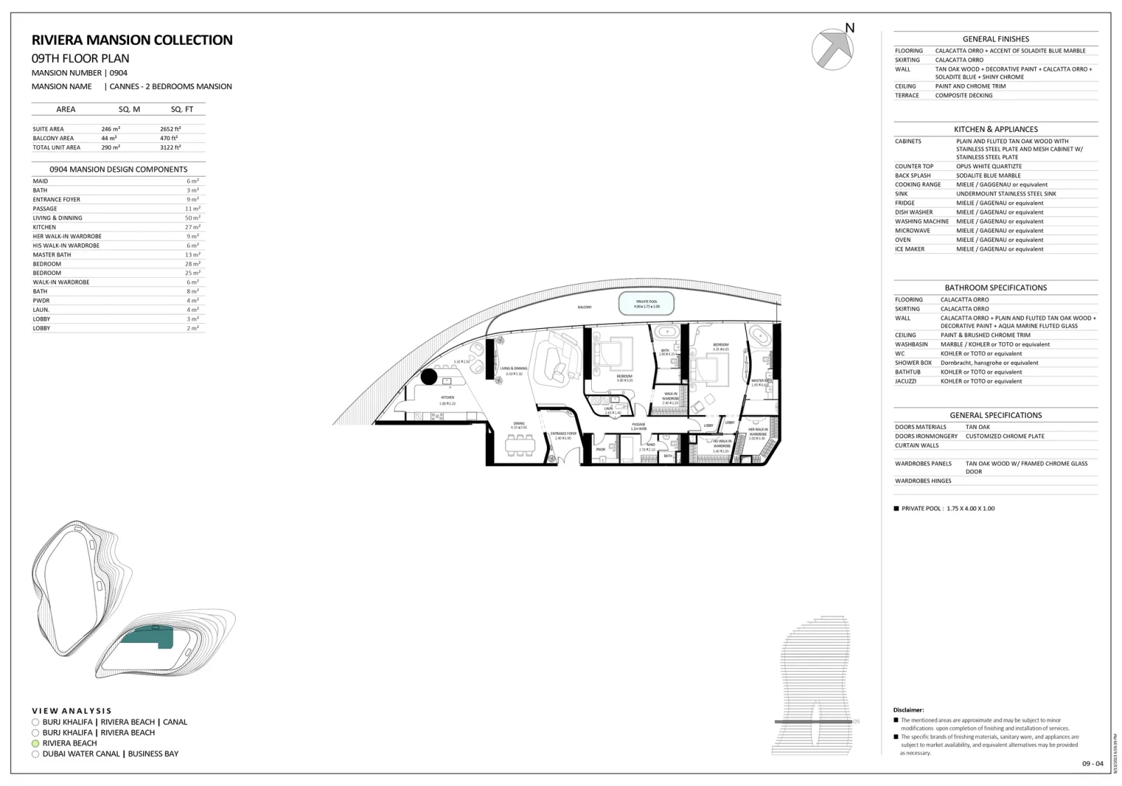 Floor plan for Unit 0904