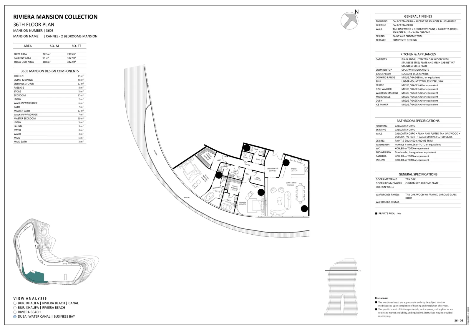 Floor plan for Unit 3603