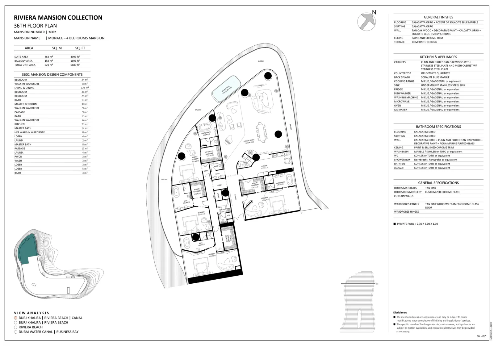 Floor plan for Unit 3602