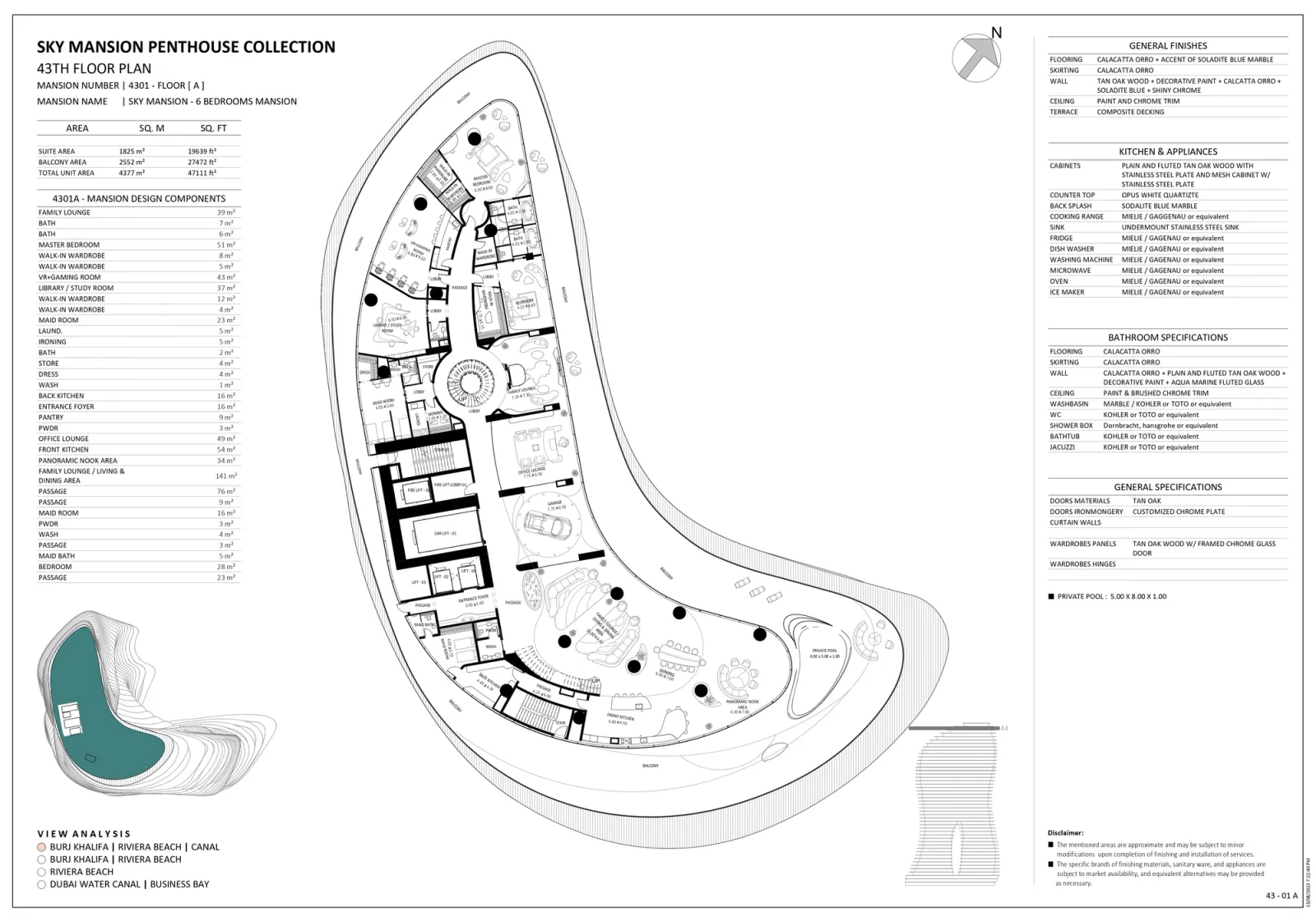 Floor plan for Unit 4301-A