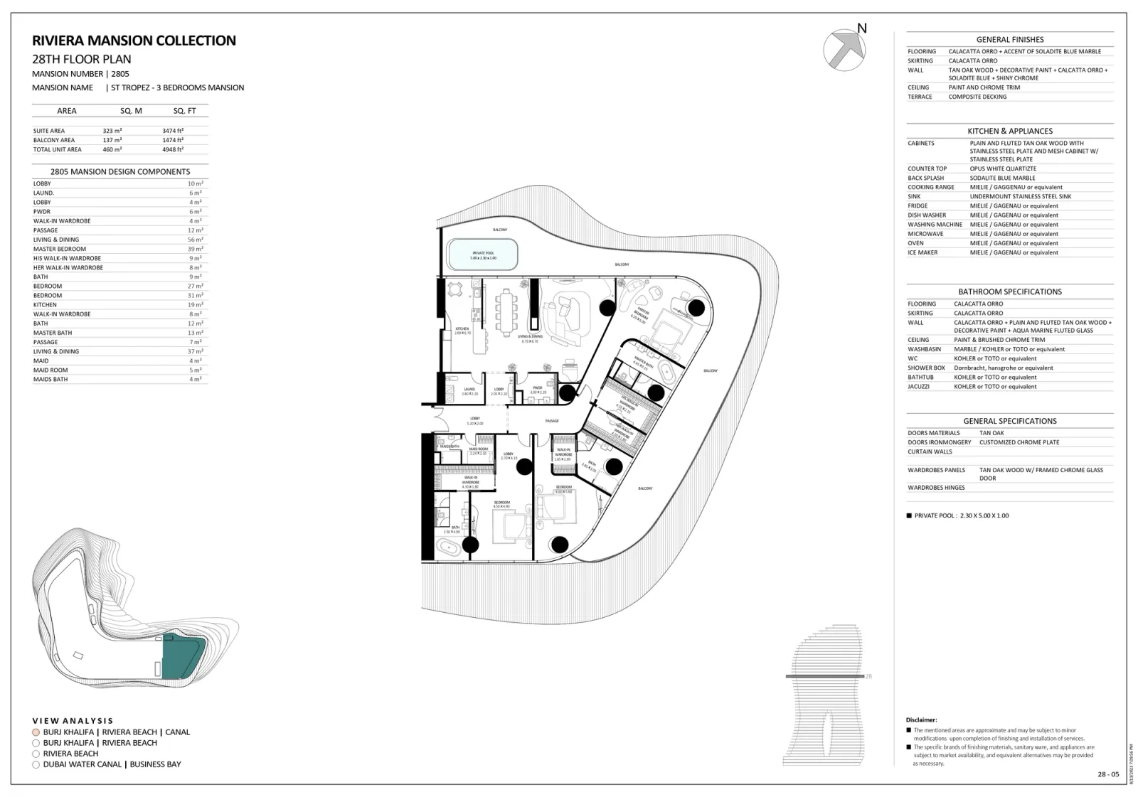 Floor plan for Unit 2805