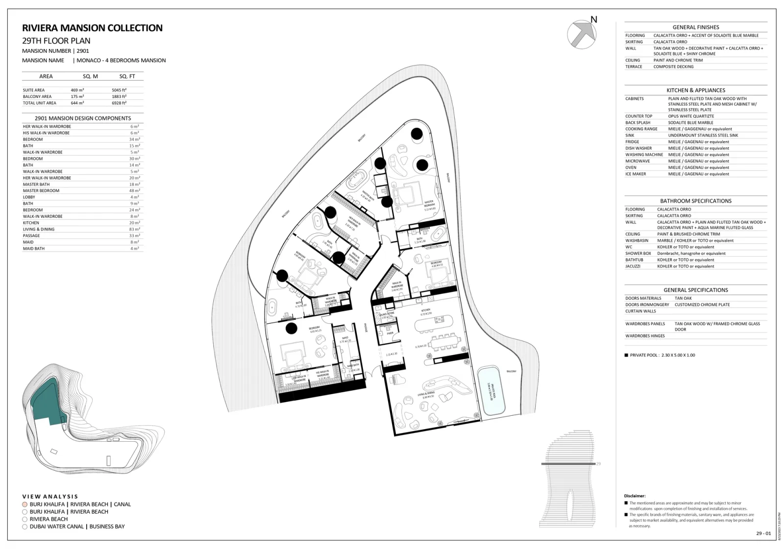 Floor plan for Unit 2901