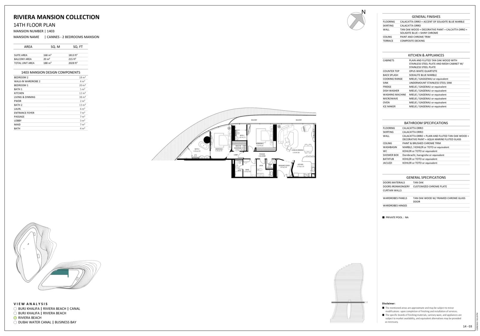 Floor plan for Unit 1403