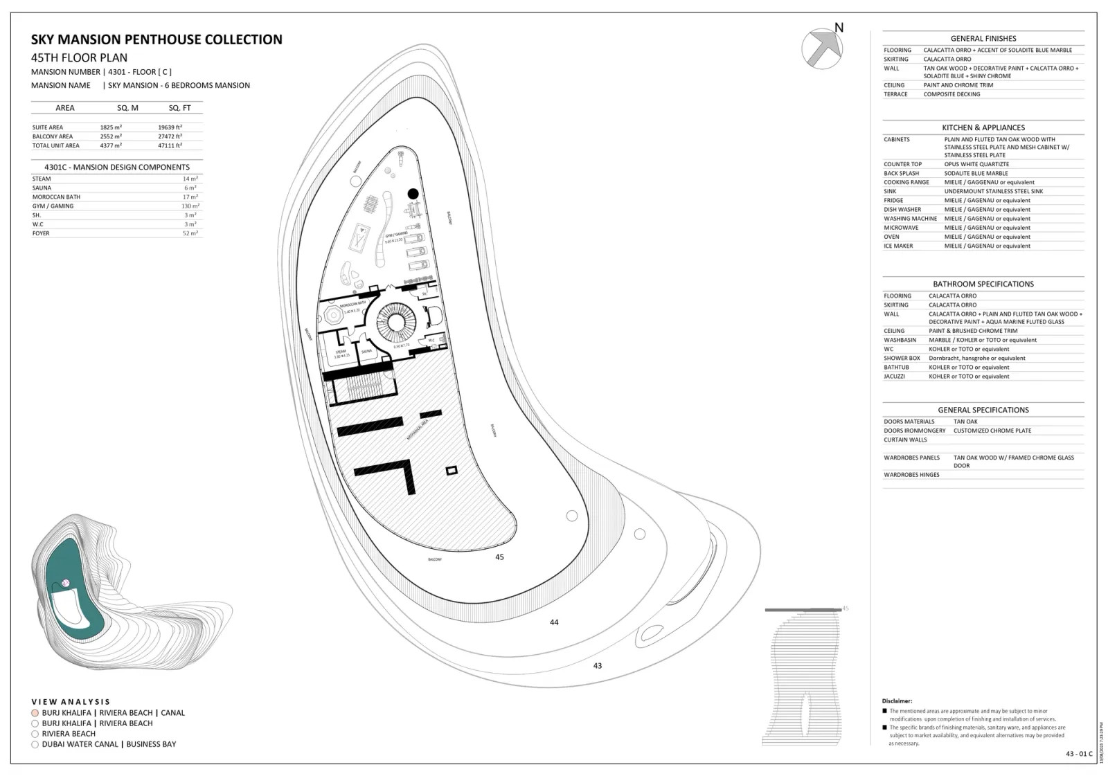 Floor plan for Unit 4301-C