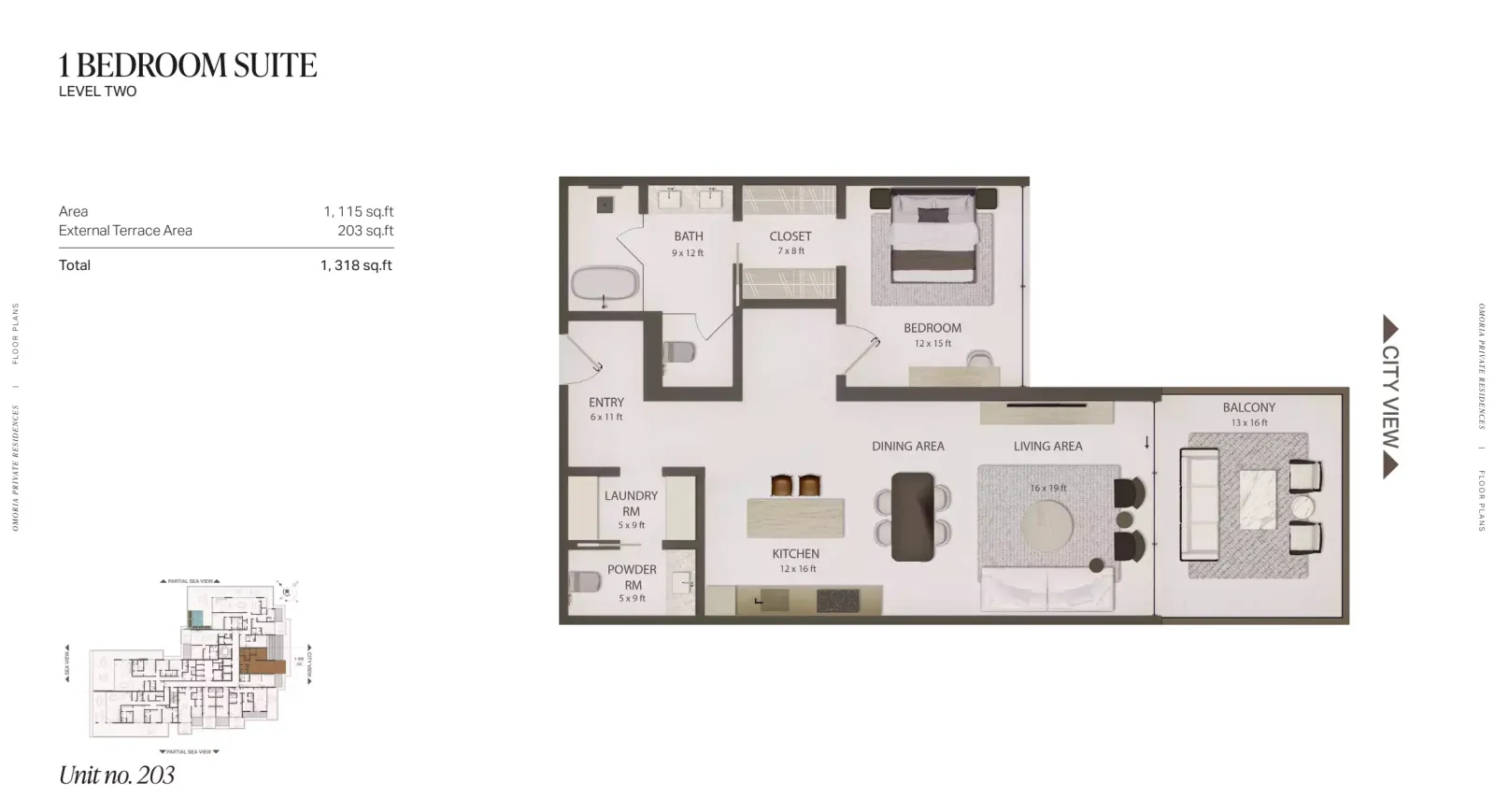 Floor plan for Type 203