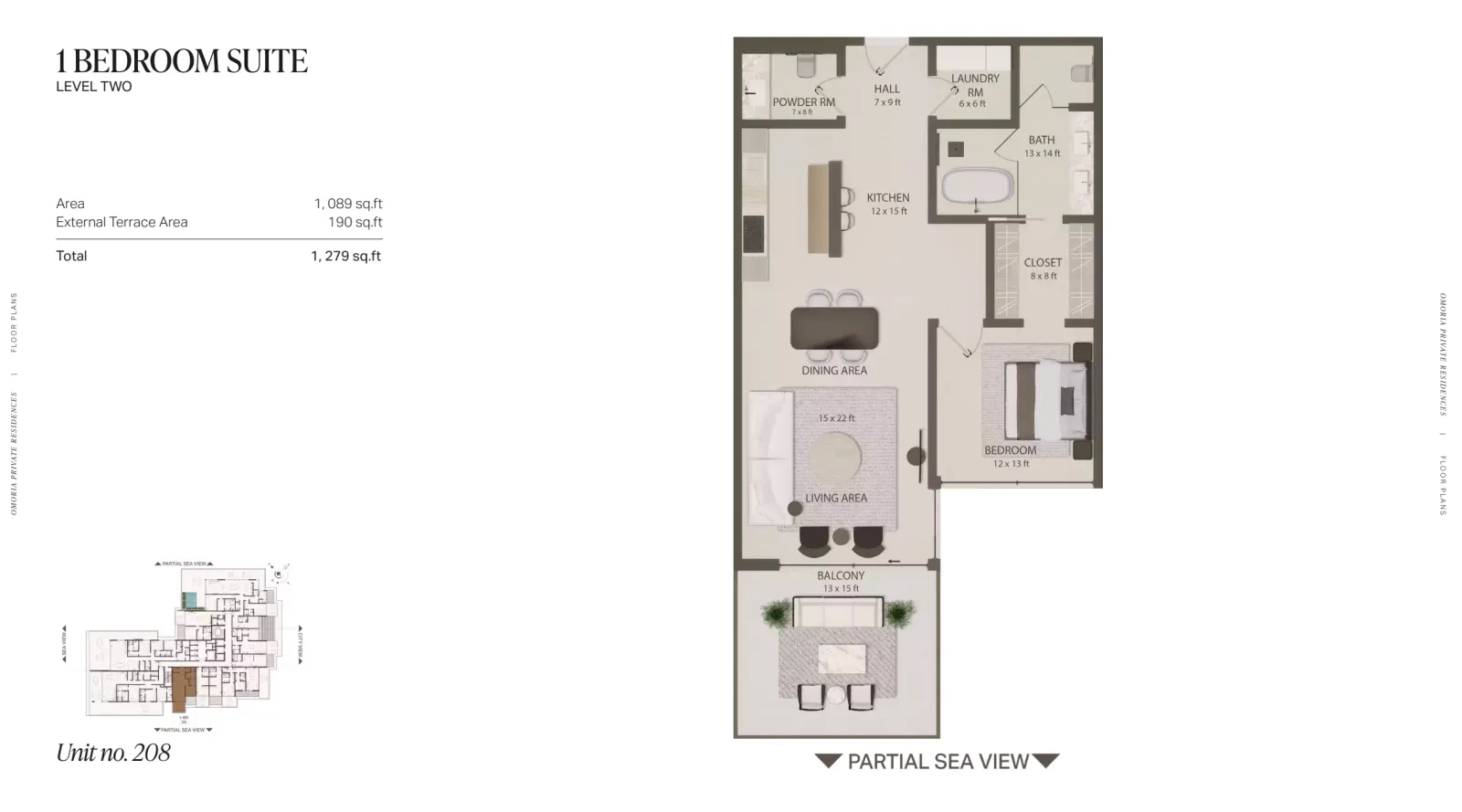Floor plan for Type 208