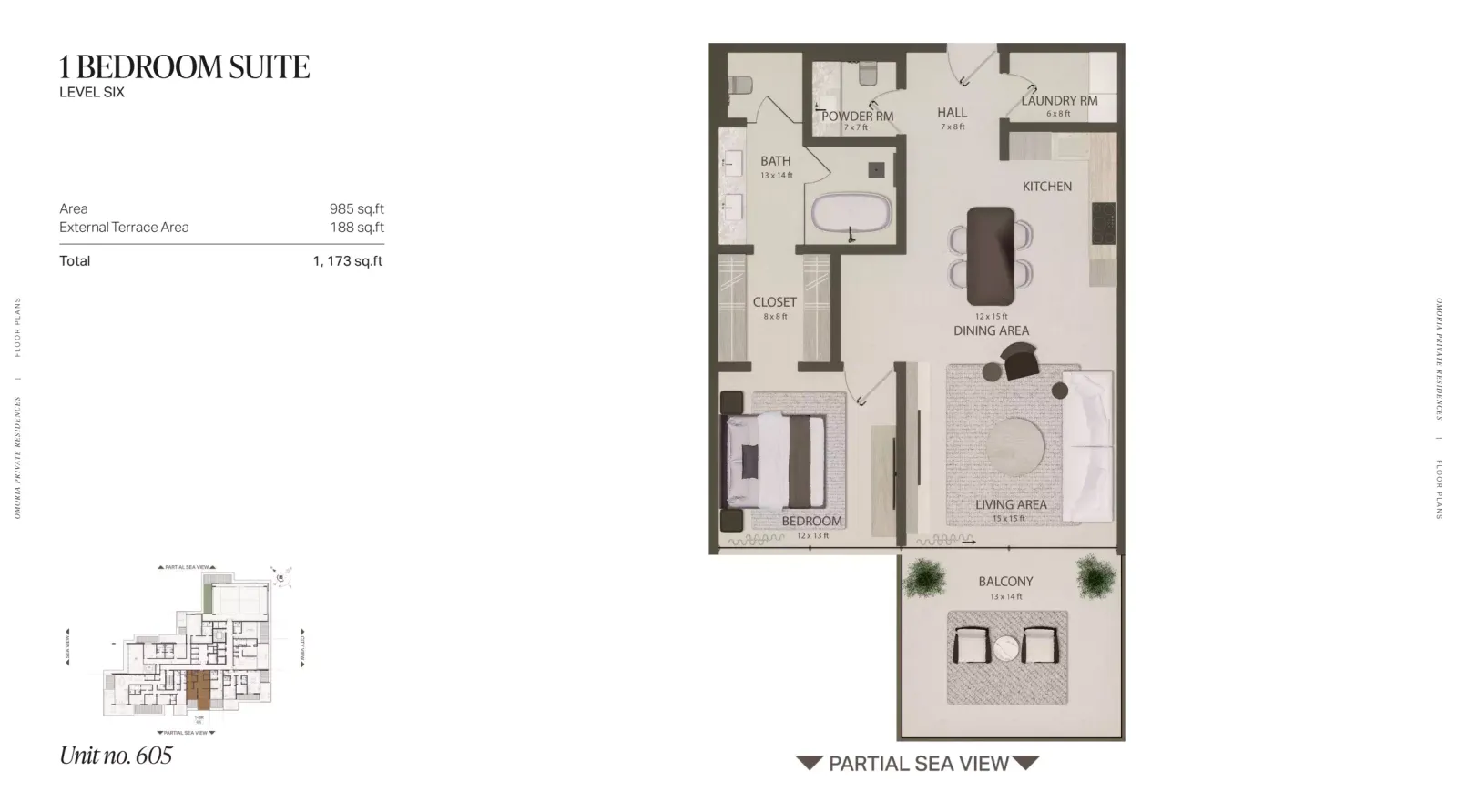 Floor plan for Type 605