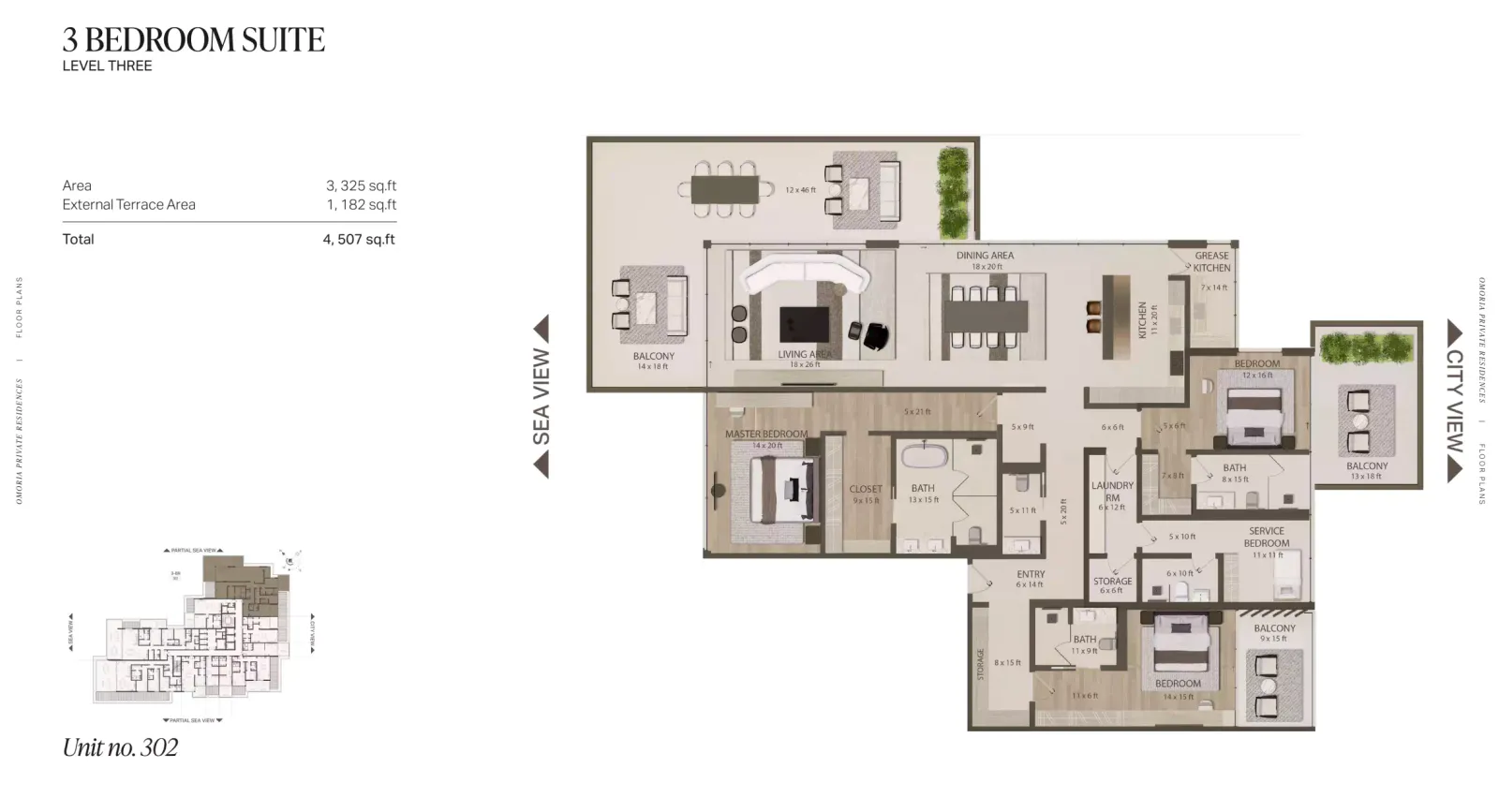 Floor plan for Type 302