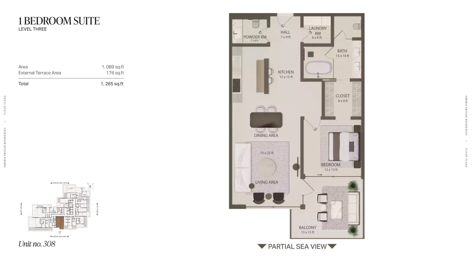 Floor plan for Type 308