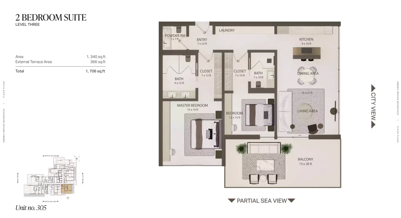 Floor plan for Type 305