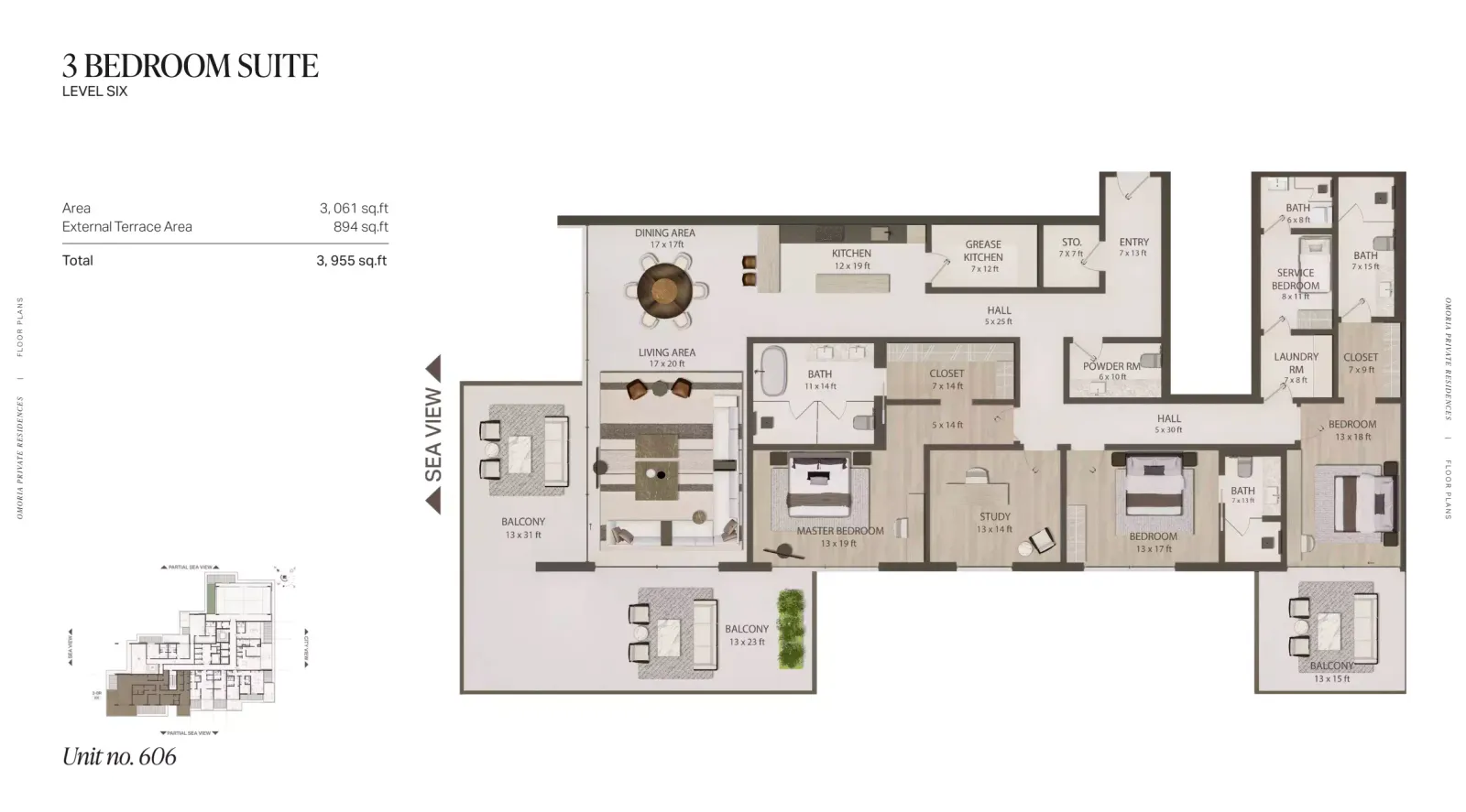 Floor plan for Type 606