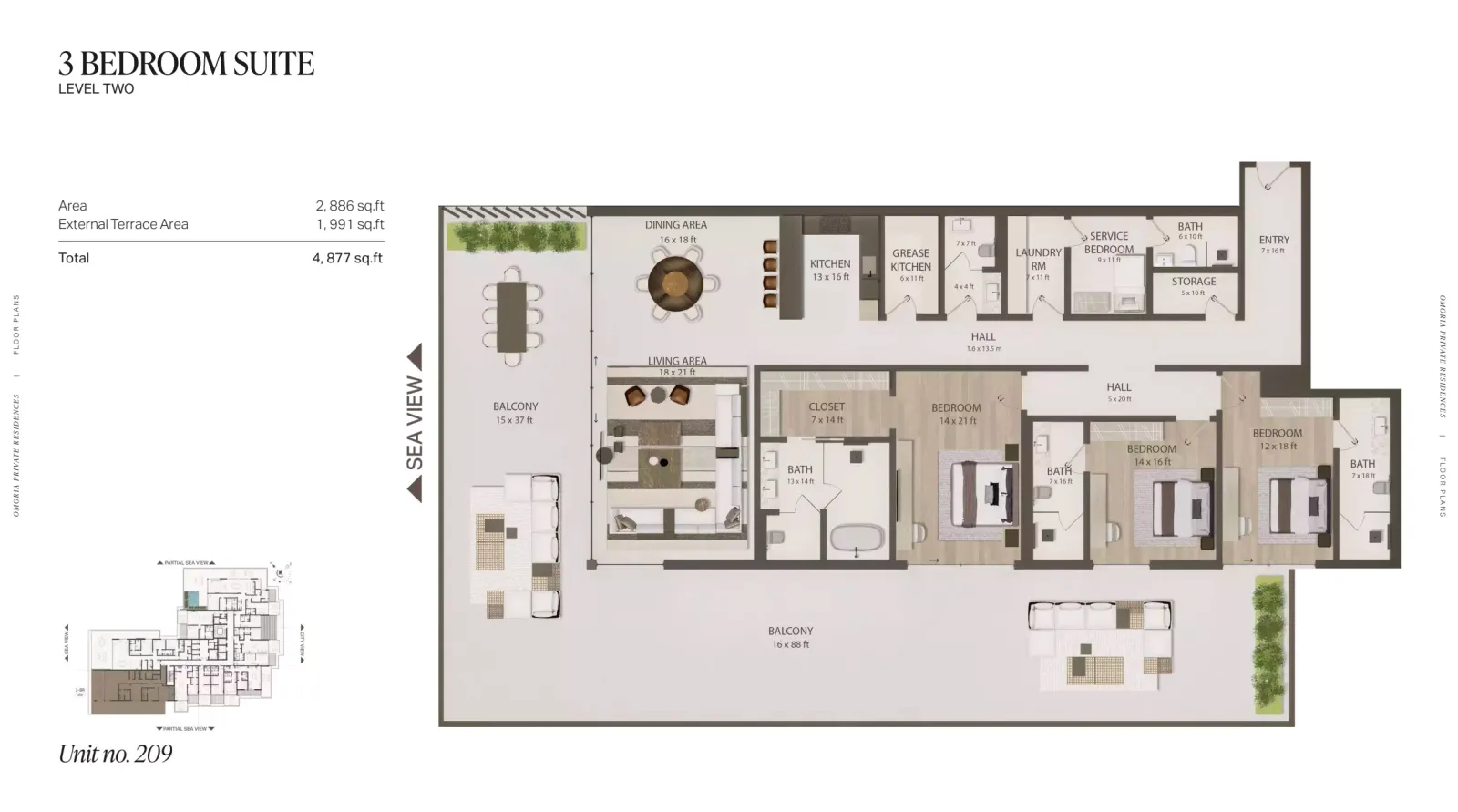 Floor plan for Type 209