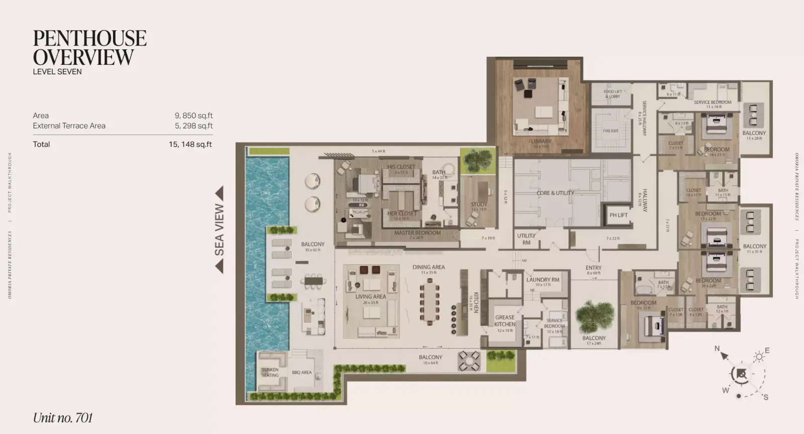 Floor plan for Type 701
